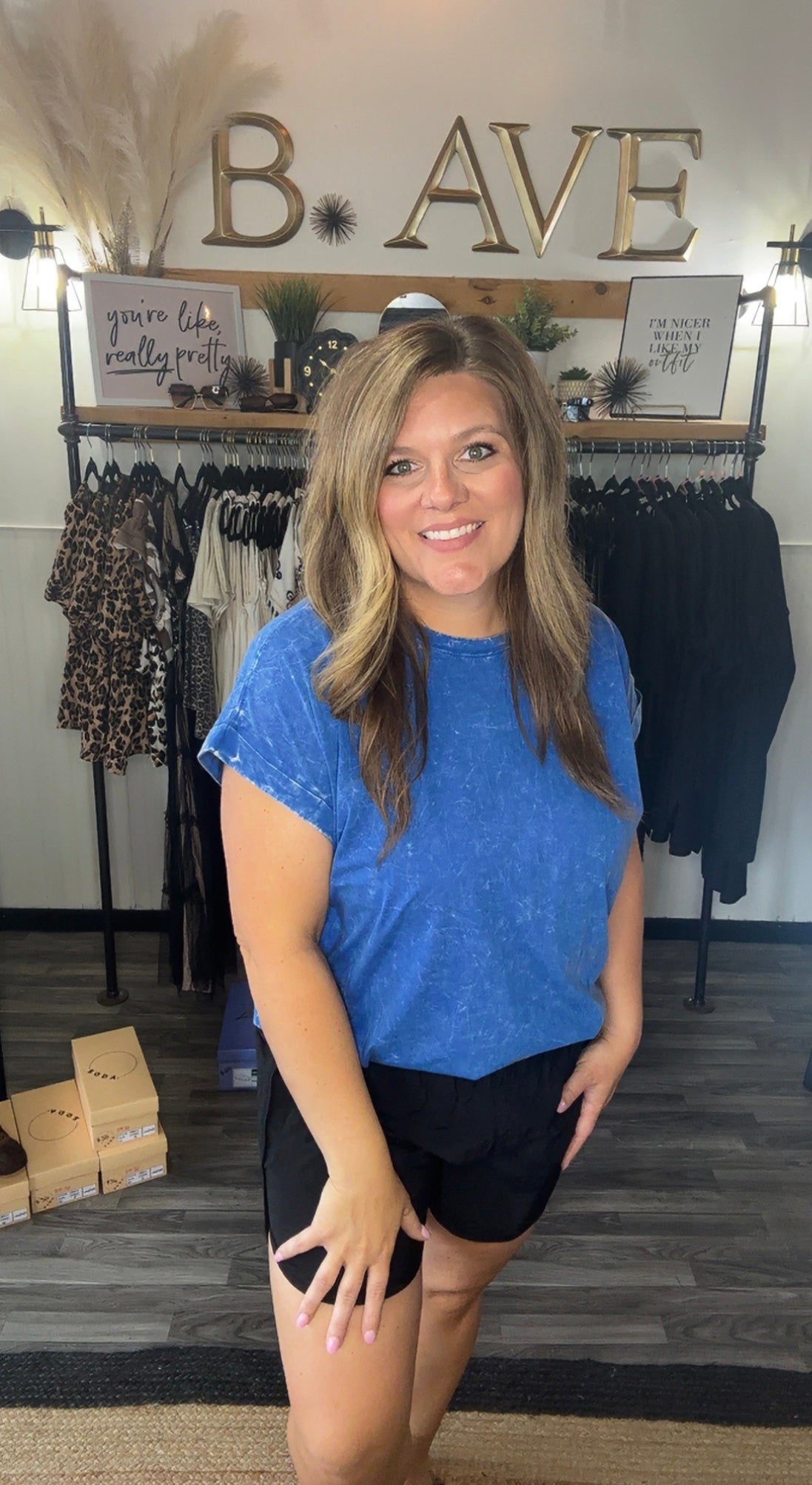 Classic Blue Crinkle Wash Tee