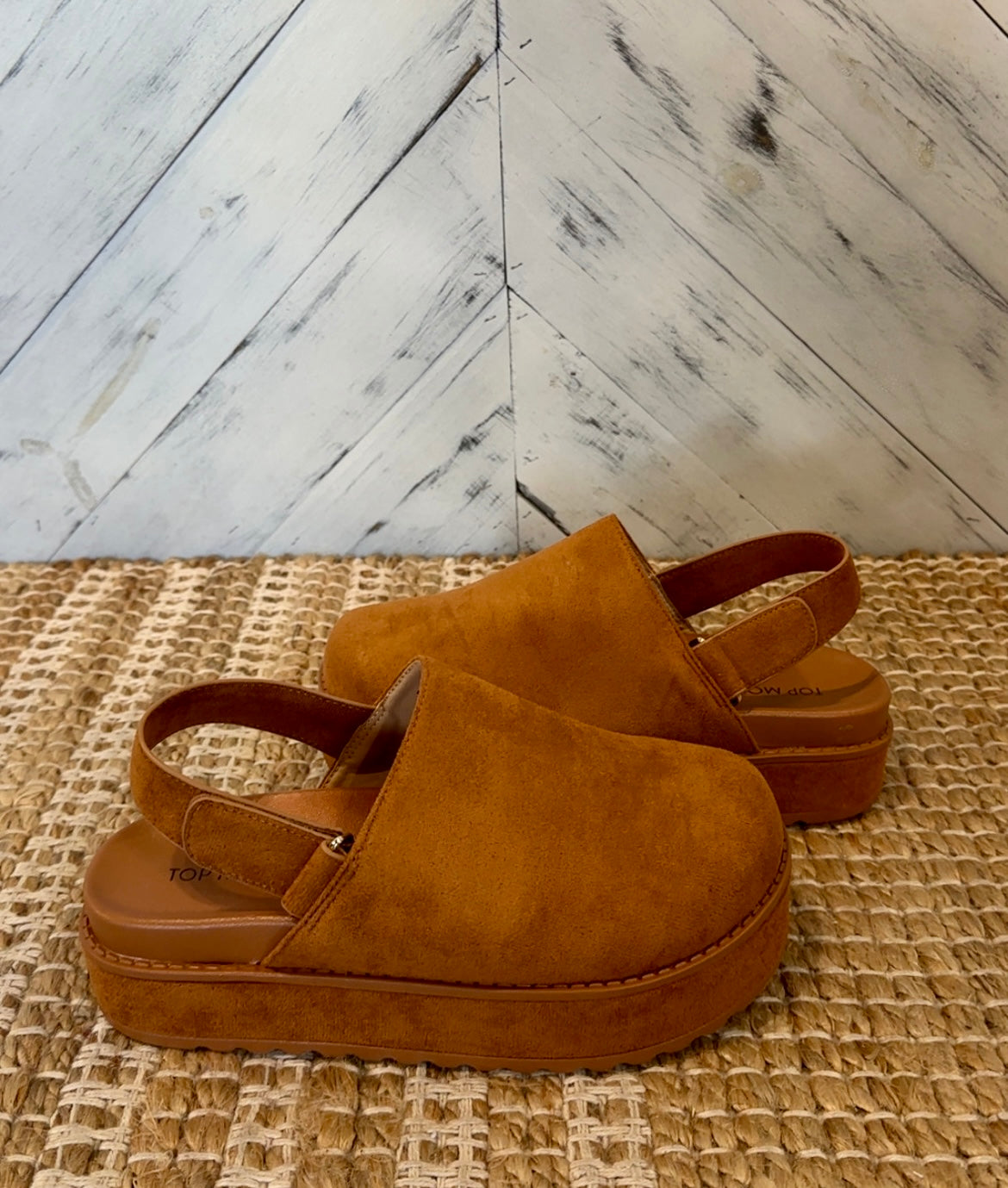 Deep Camel Suede Clogs