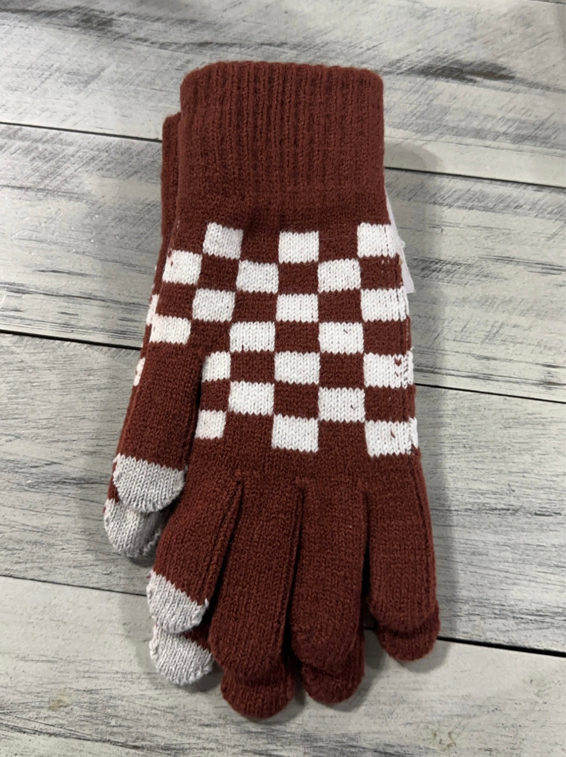 Checkered Touch Screen Gloves