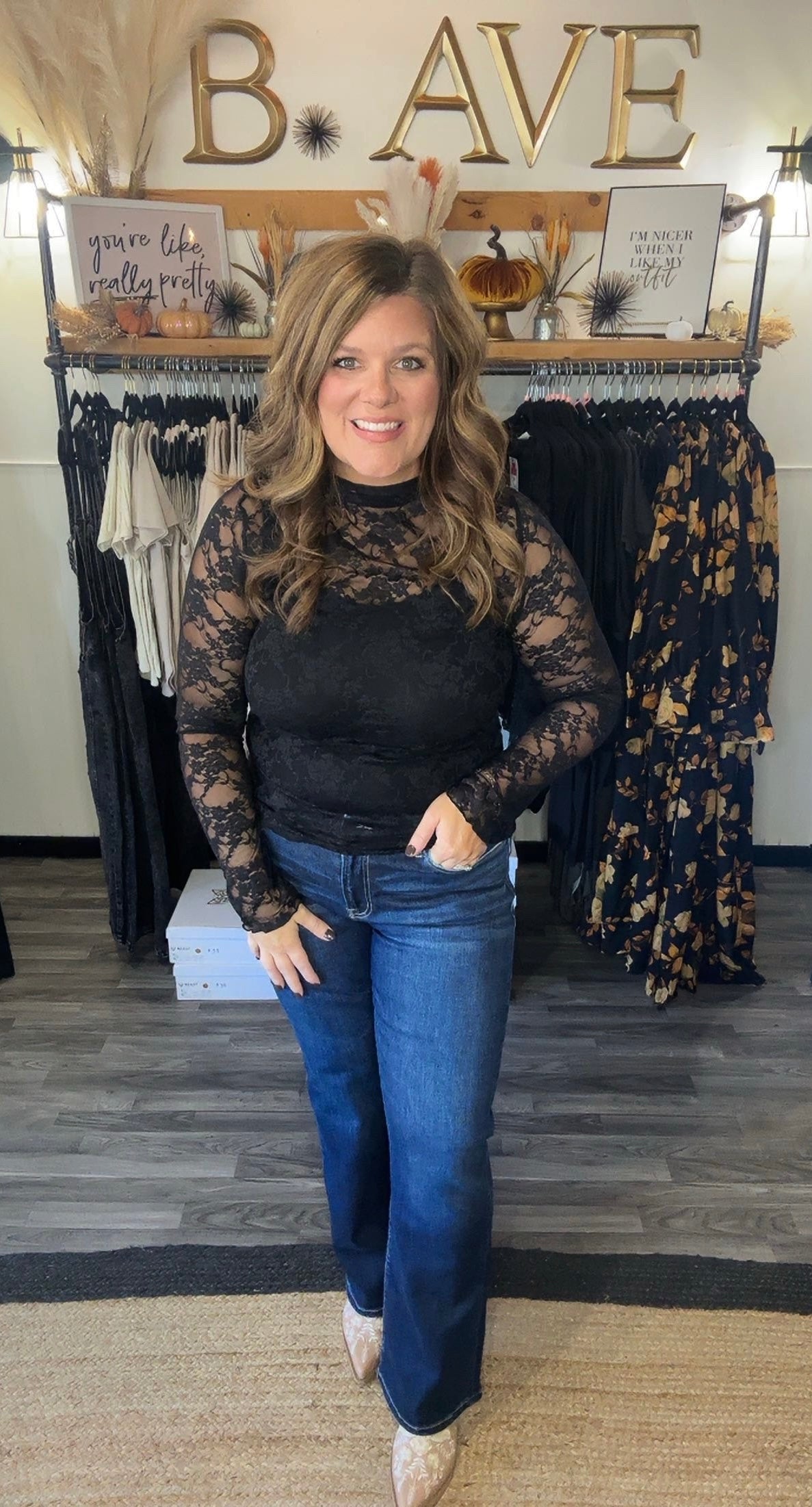 Floral Mesh Lace Layering Top