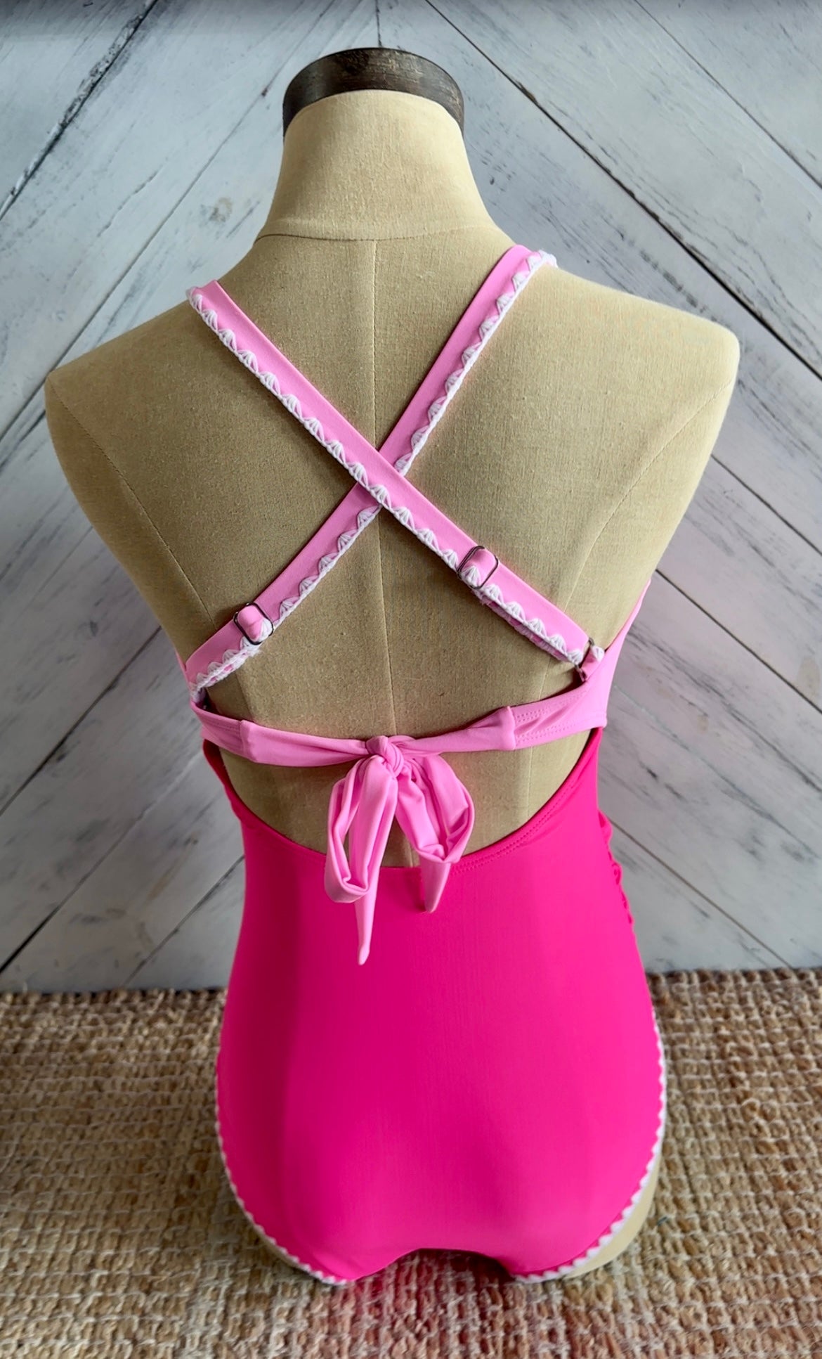 Pink Ric Rac Trim One Piece Swimsuit