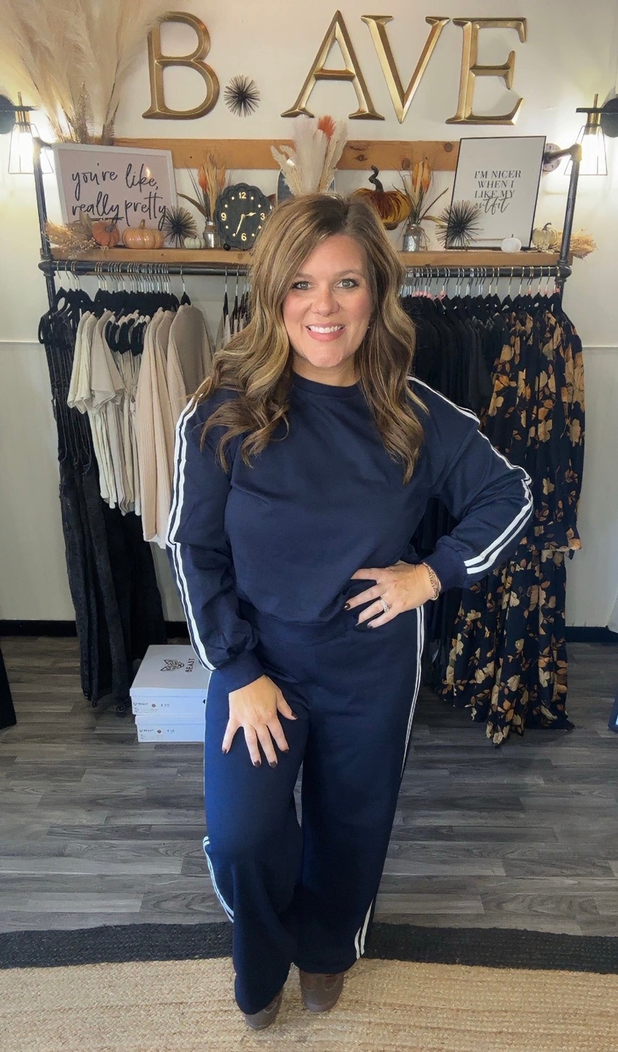 Deep Navy Varsity Pullover & Pants Set
