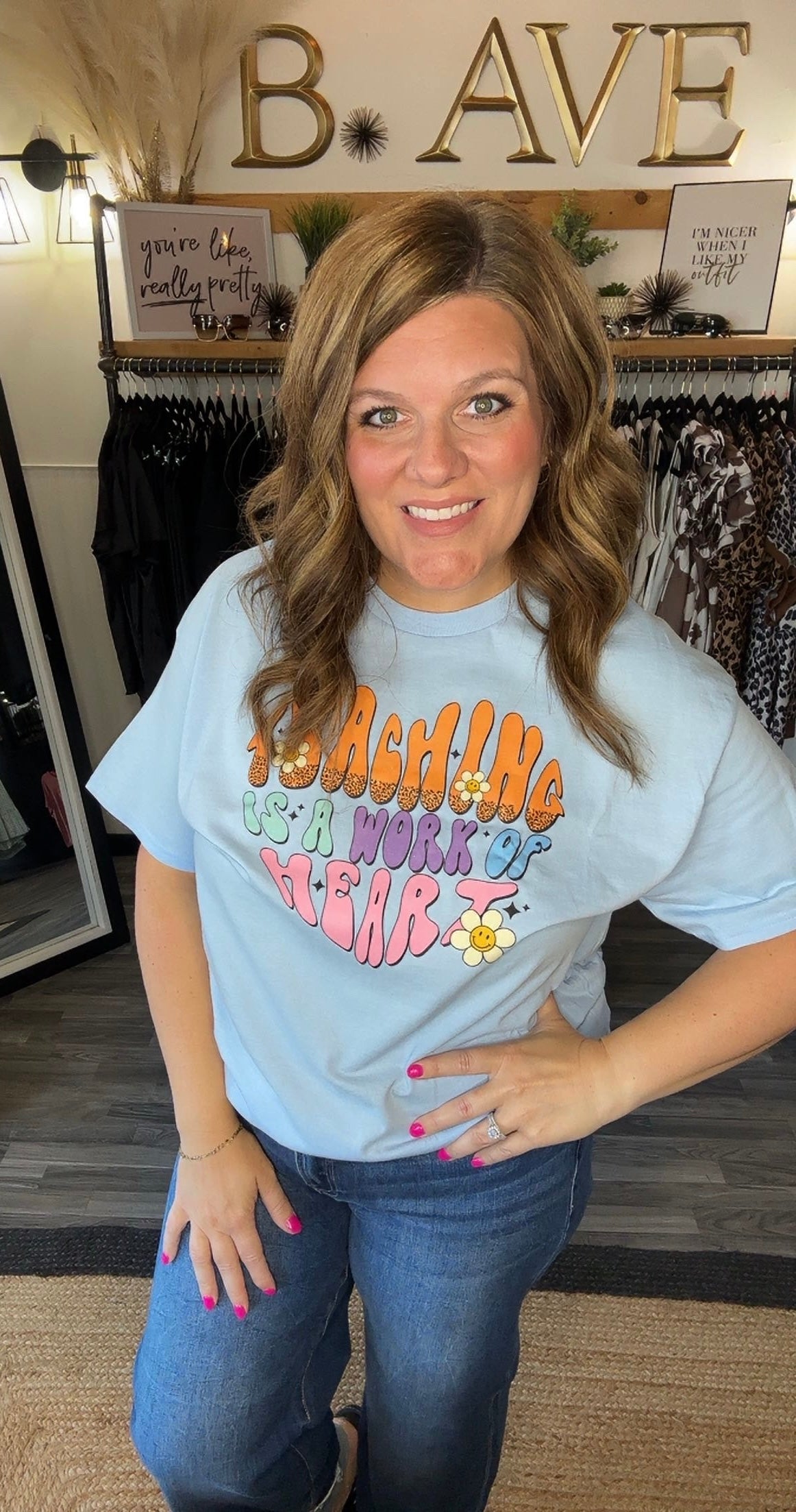 Teaching Is a Work of Heart Graphic Tee