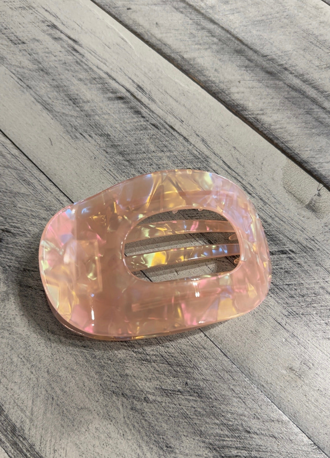 Iridescent Flat Curved Hair Clip