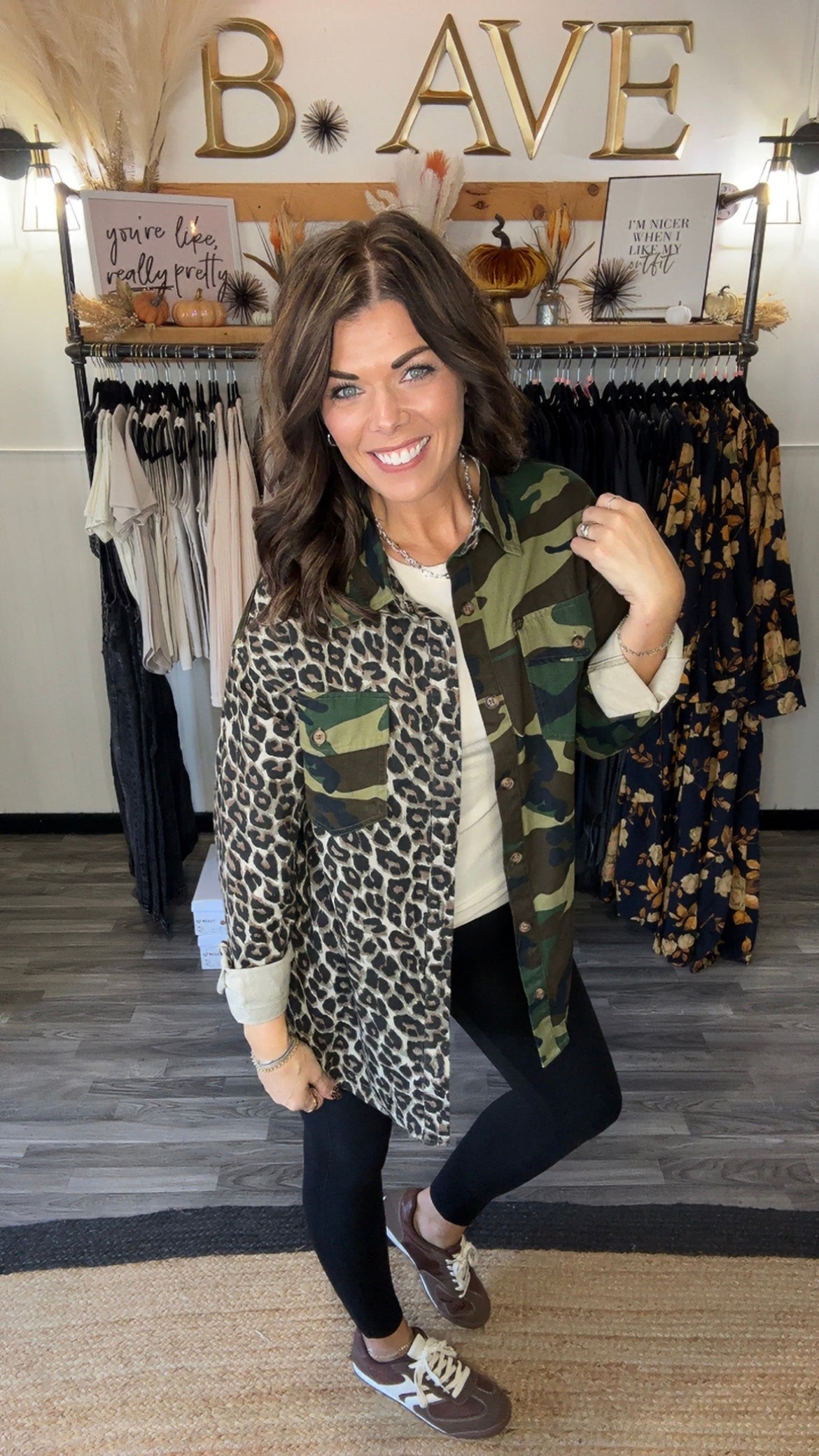 Camo & Leopard Patchwork Shacket