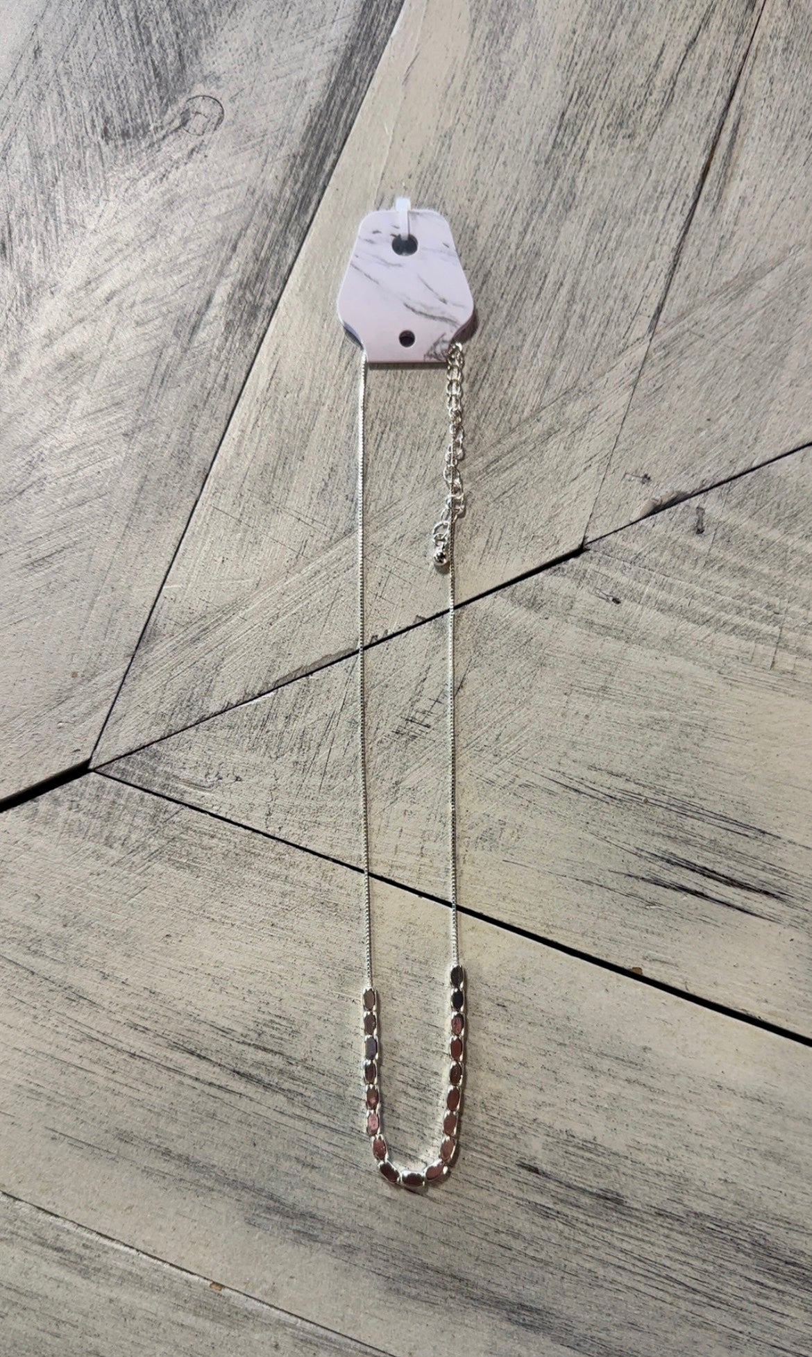 Box Chain Necklace with Metal Beads