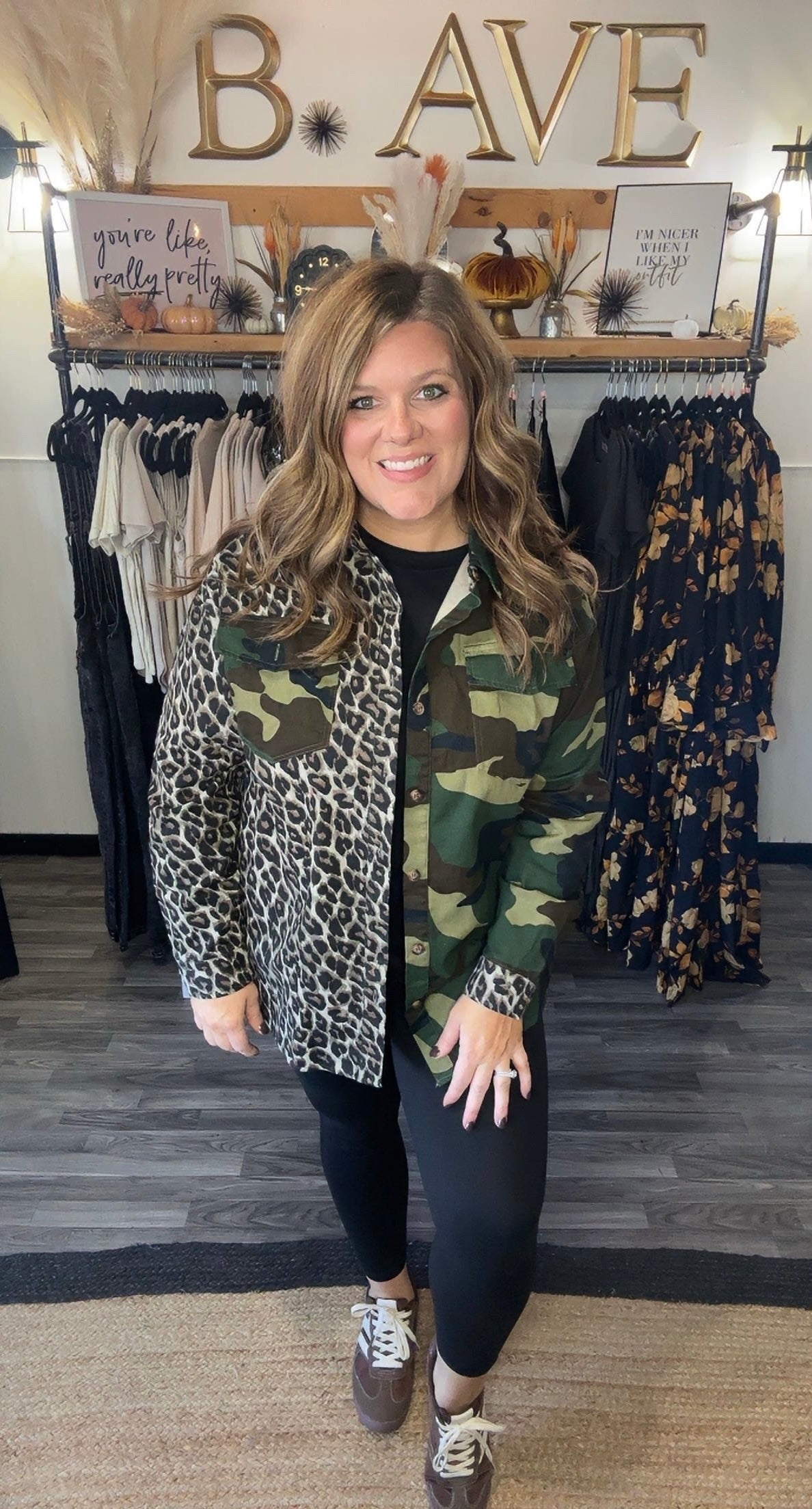 Camo & Leopard Patchwork Shacket