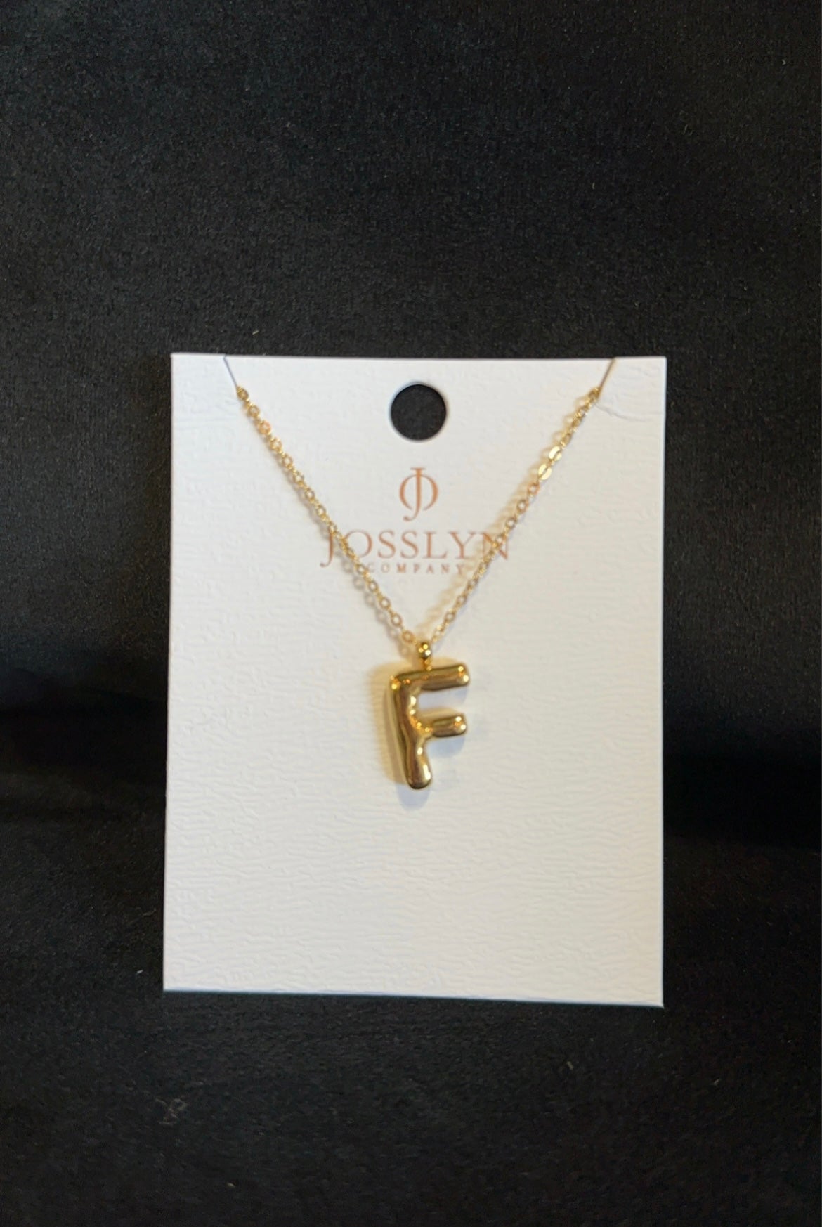 Gold Bubble Balloon Initial Necklace