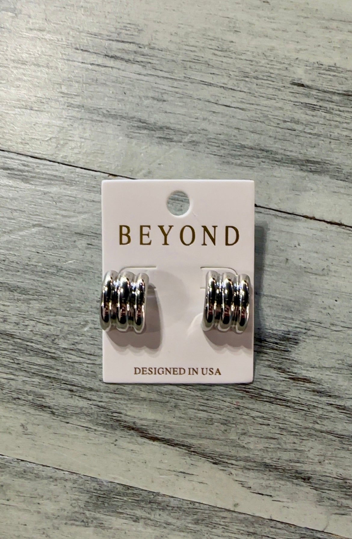 3 Row Half Hoop Earrings