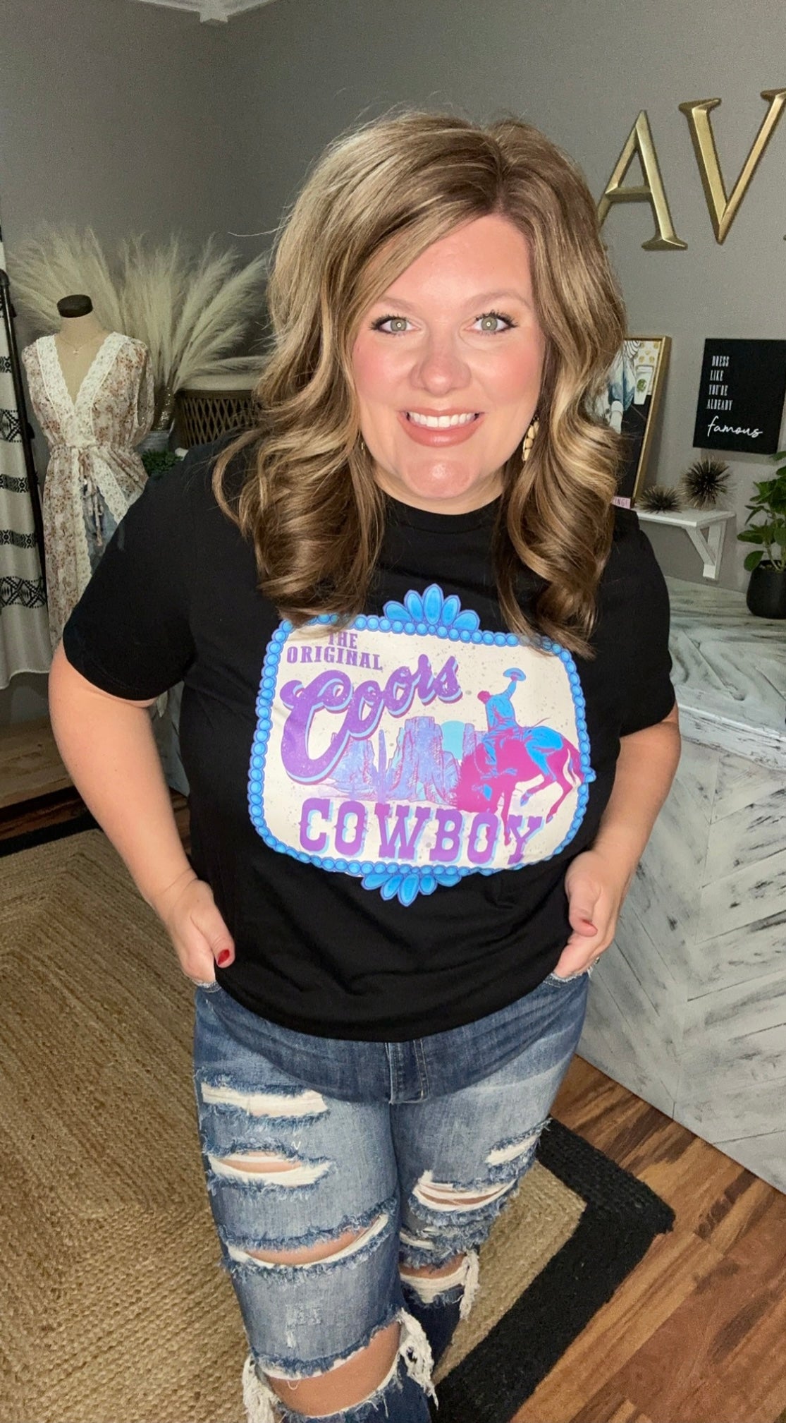 Black Coors Cowboy Graphic Tee