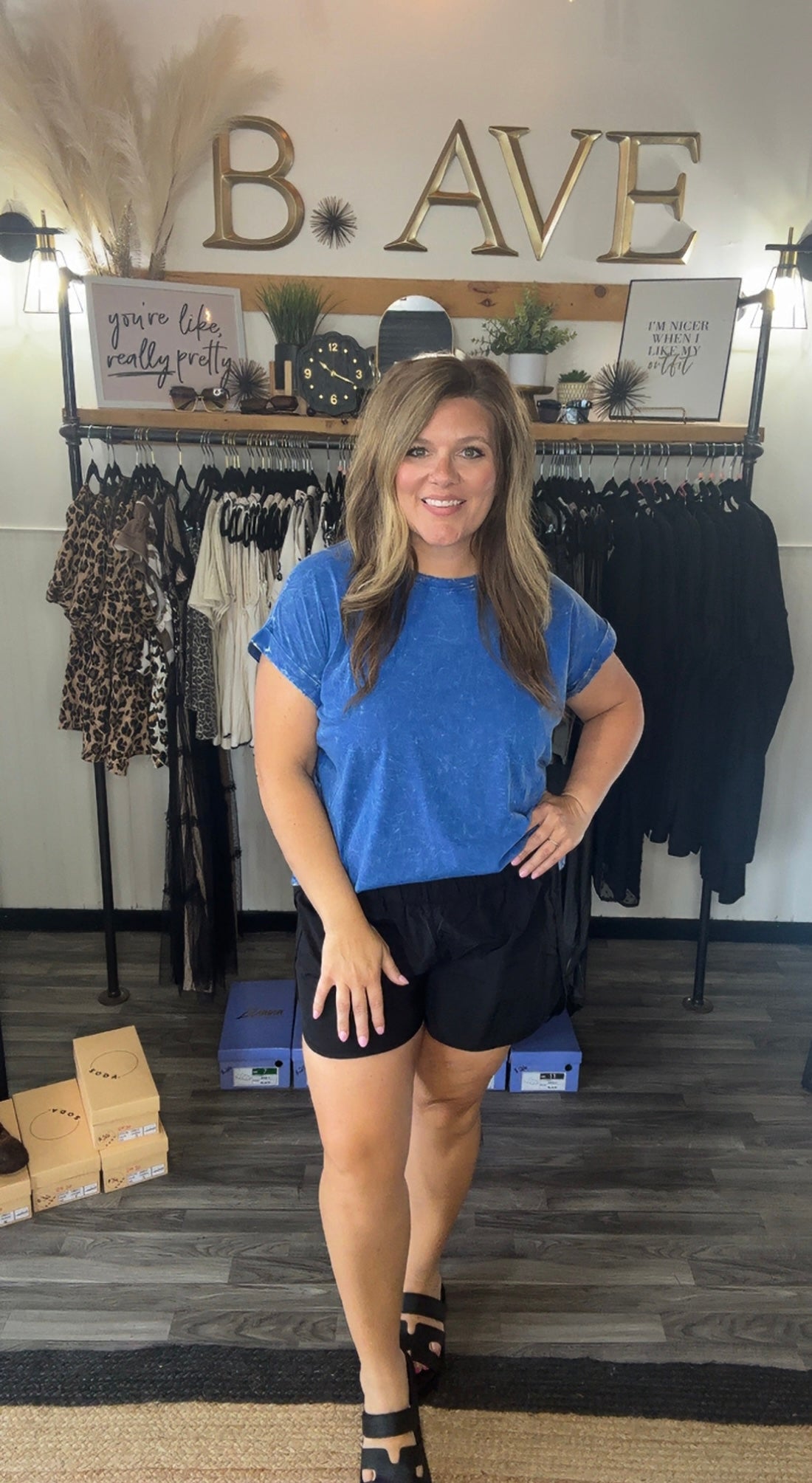 Classic Blue Crinkle Wash Tee
