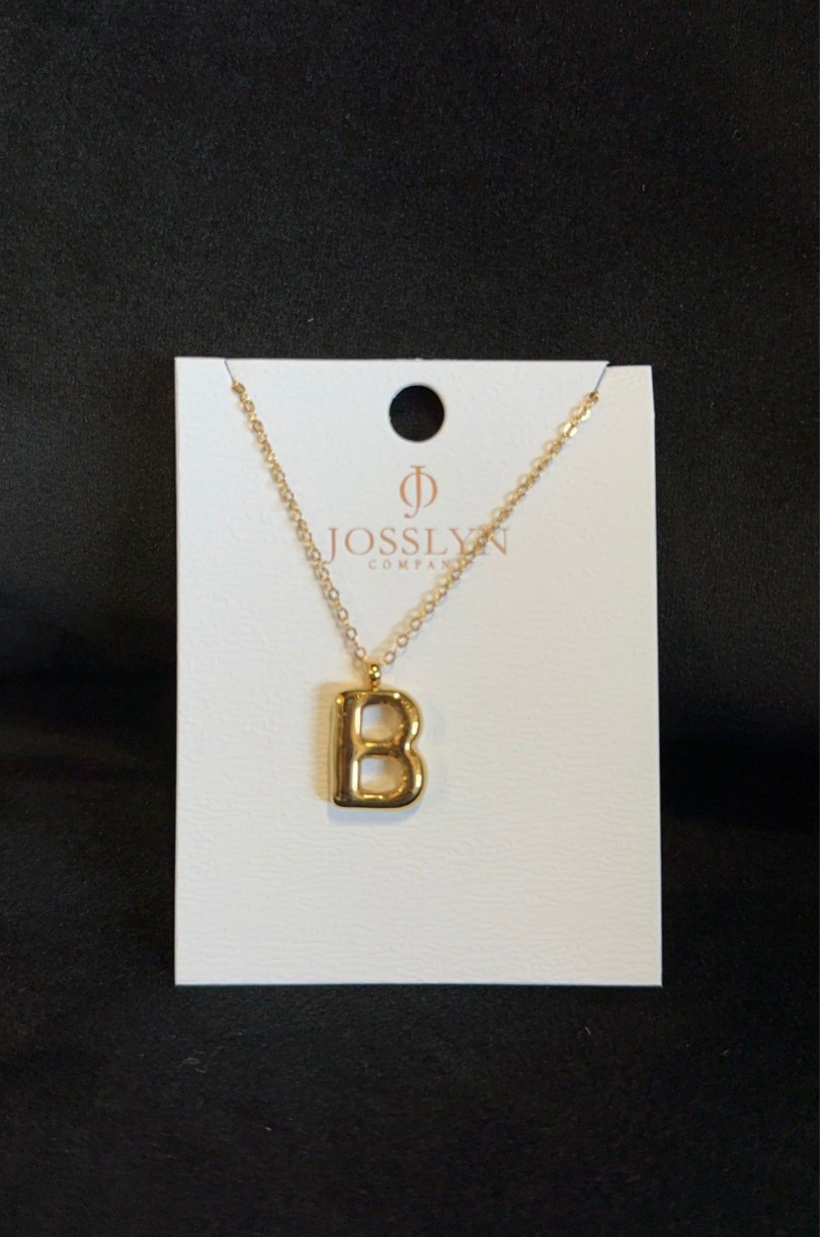 Gold Bubble Balloon Initial Necklace