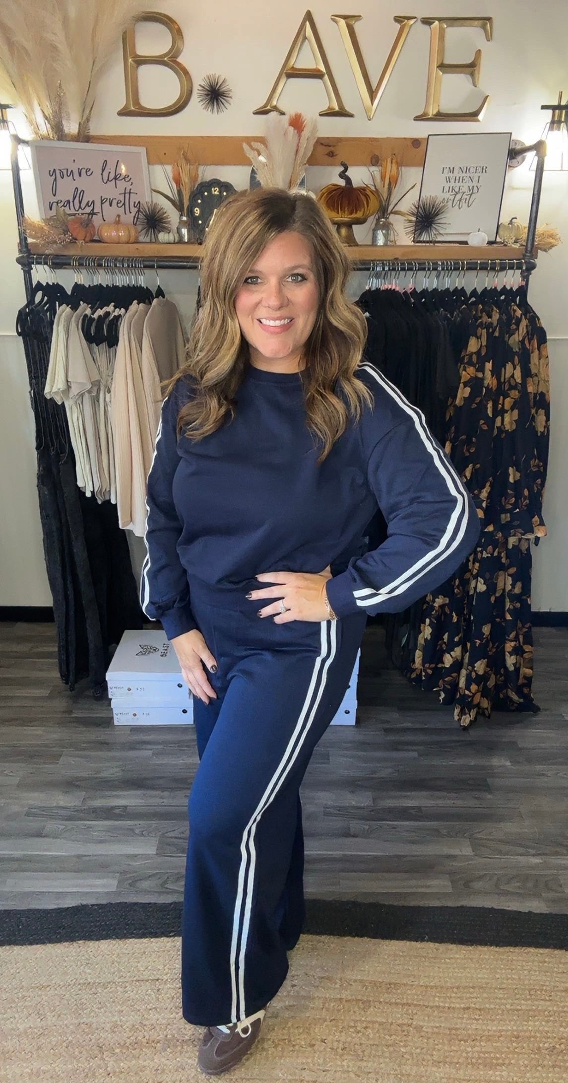Deep Navy Varsity Pullover & Pants Set
