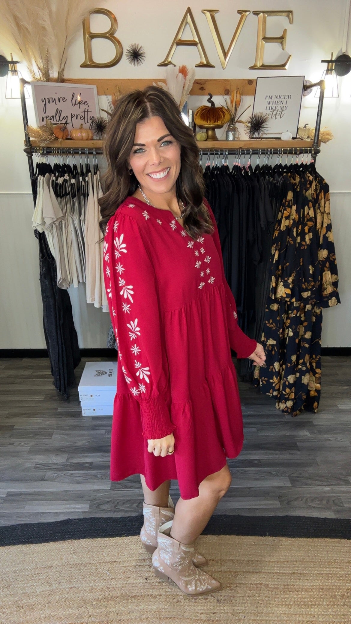 Crimson Baby Doll Dress