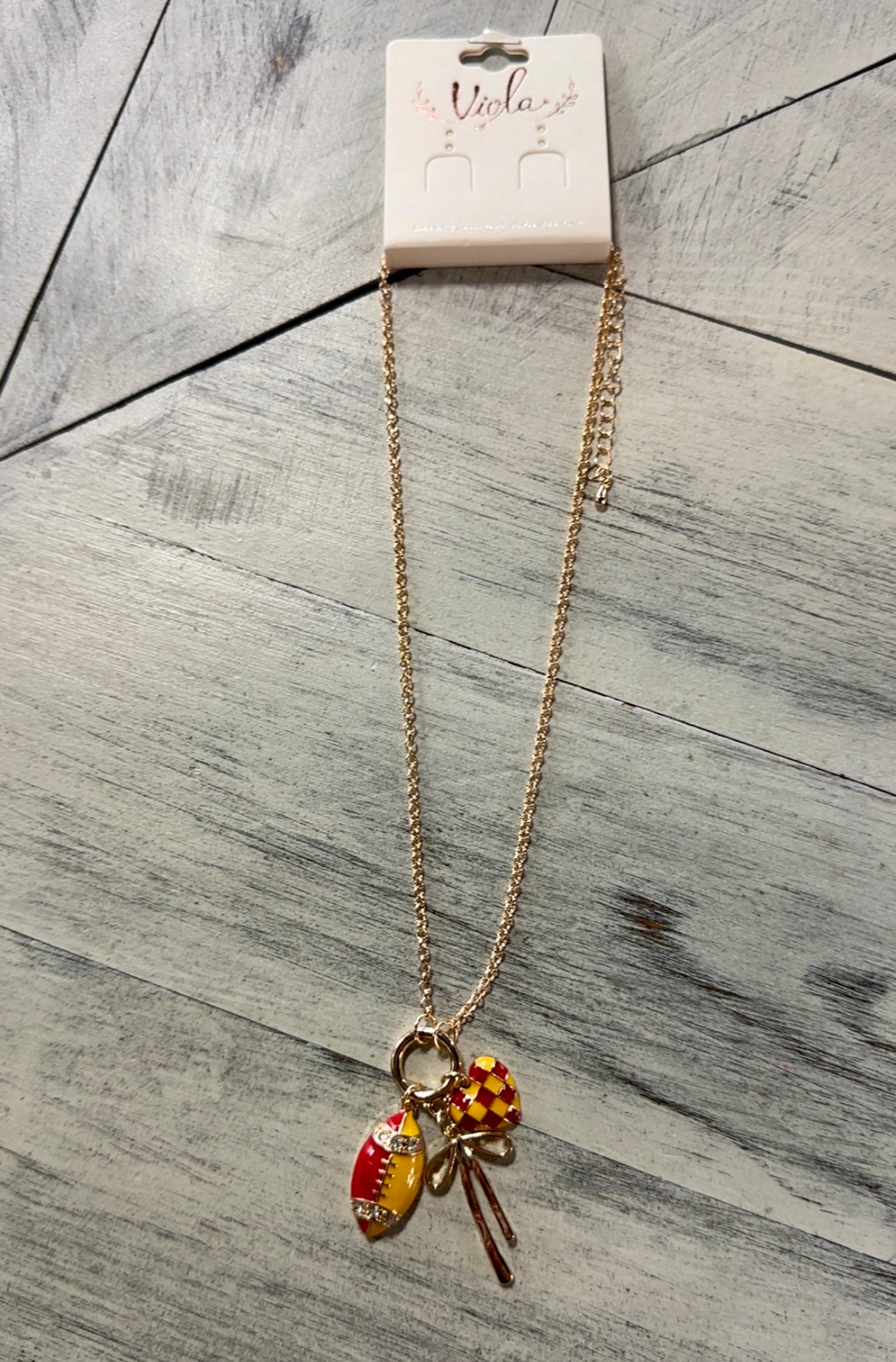 IA/IA State Football Charm Necklace