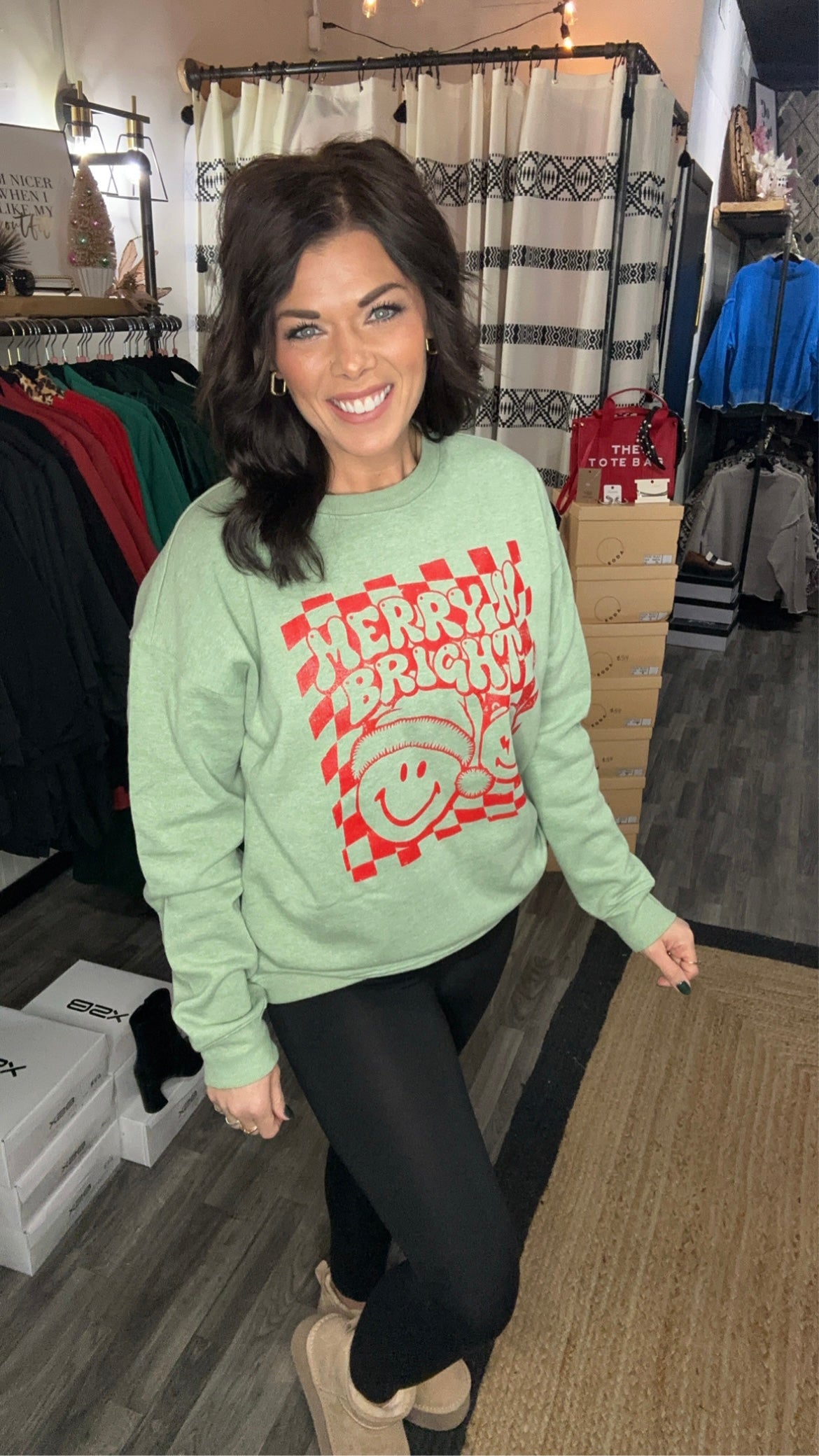Wintergreen Merry N Bright Smiley Sweatshirt