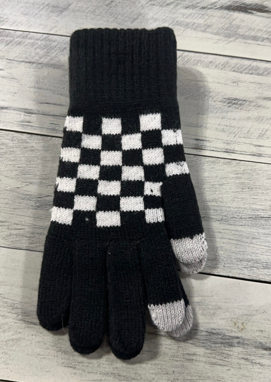 Checkered Touch Screen Gloves