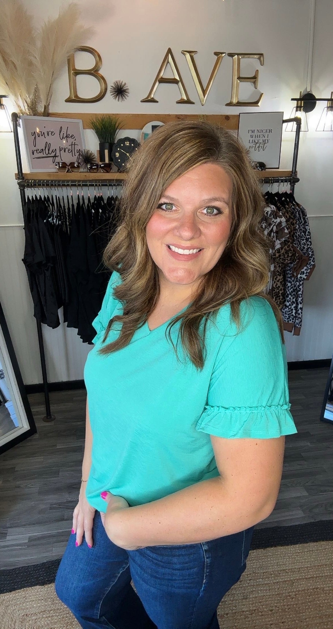 Jade Ruffled Sleeve Top