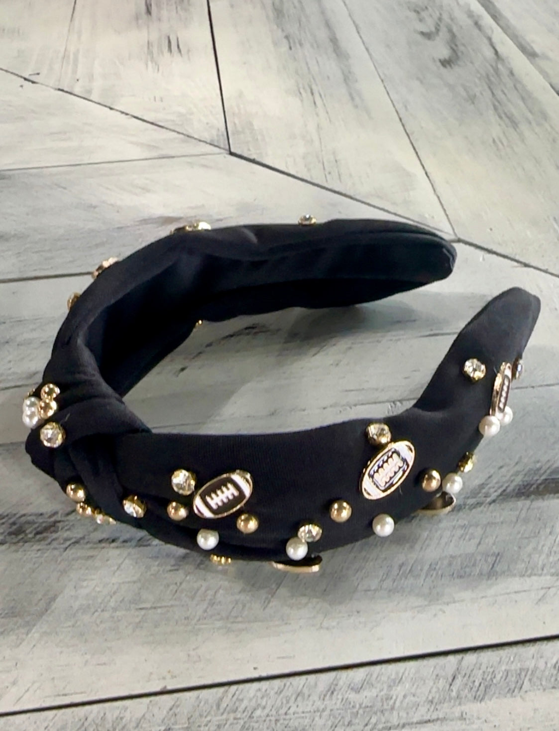 Football Embellished Knotted Headband