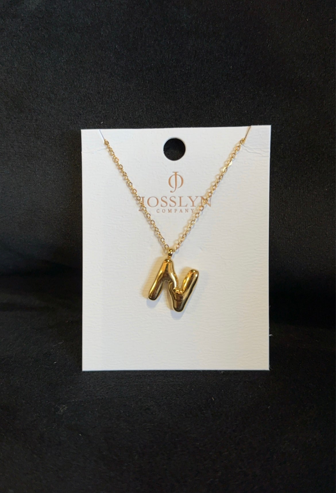 Gold Bubble Balloon Initial Necklace