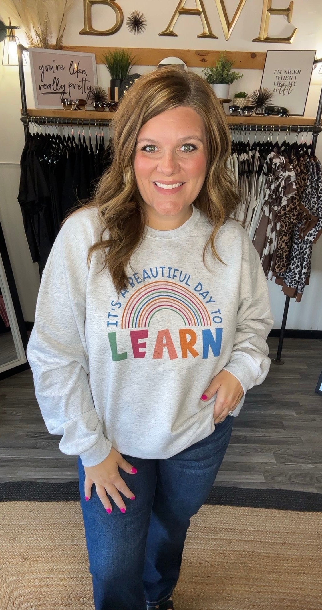 It's A Beautiful Day to Learn Graphic Sweatshirt
