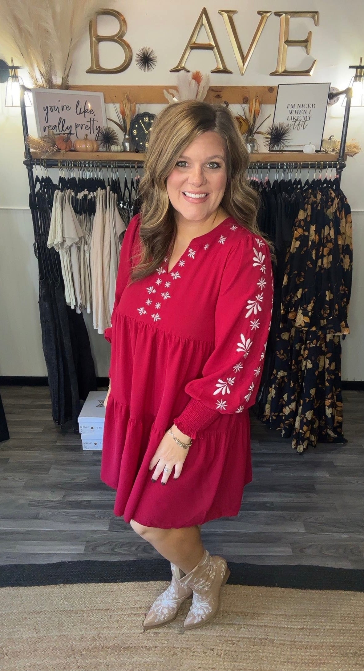Crimson Baby Doll Dress