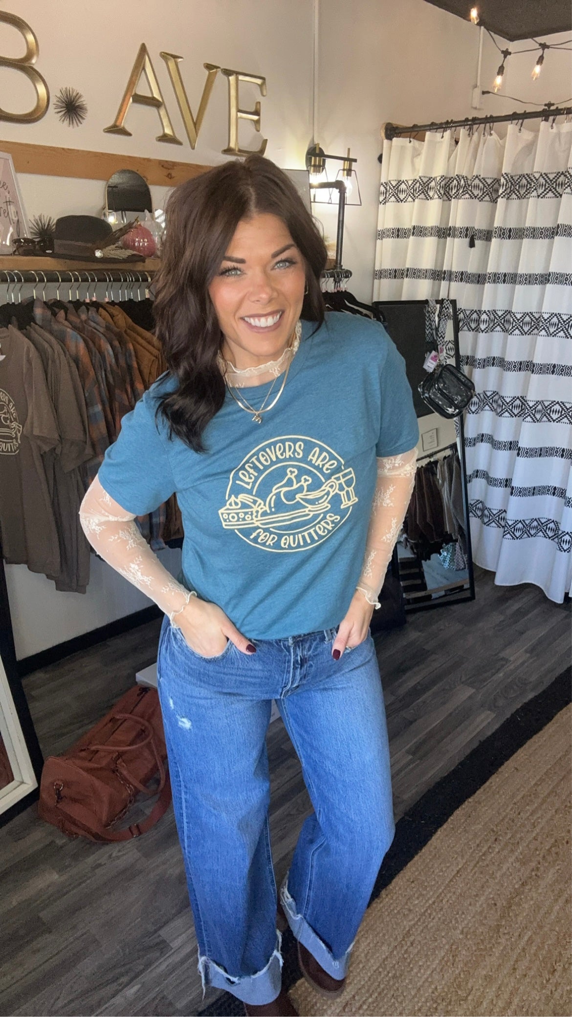 Heather Deep Teal Leftovers Are For Quitters Tee