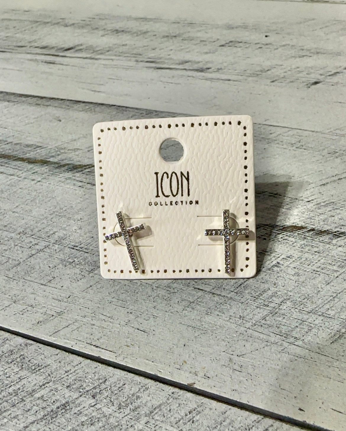 Rhinestone Cross Stud Earrings