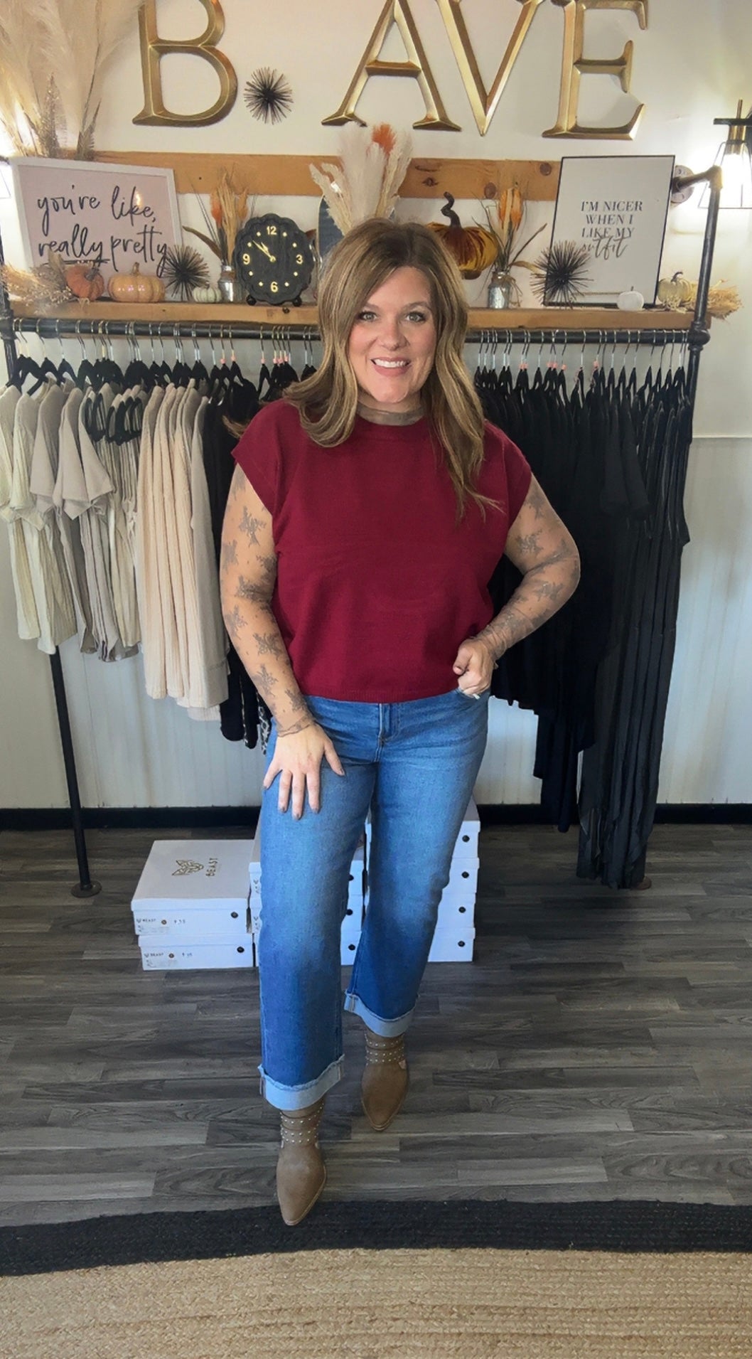 Risen Boyfriend Fit Ankle Jeans