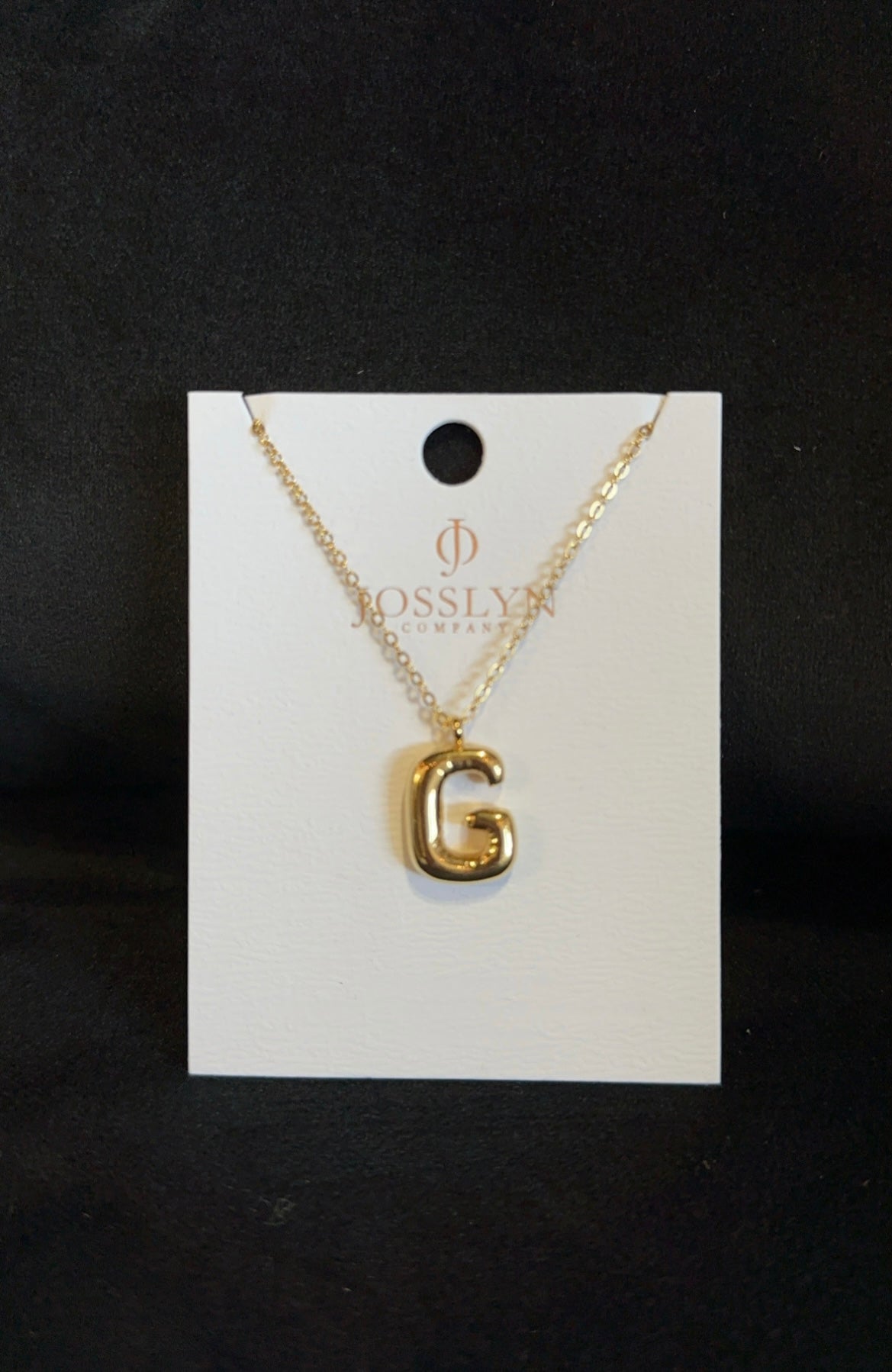 Gold Bubble Balloon Initial Necklace