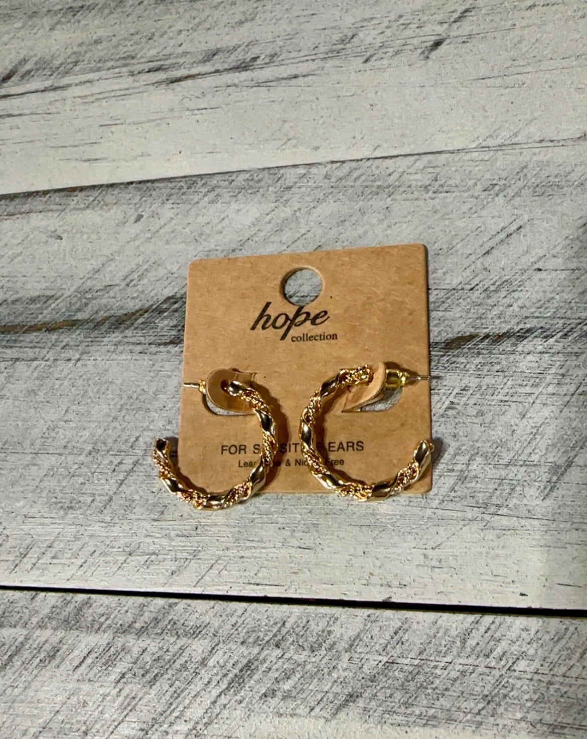 Twisted Rope Thin Hoop Earrings
