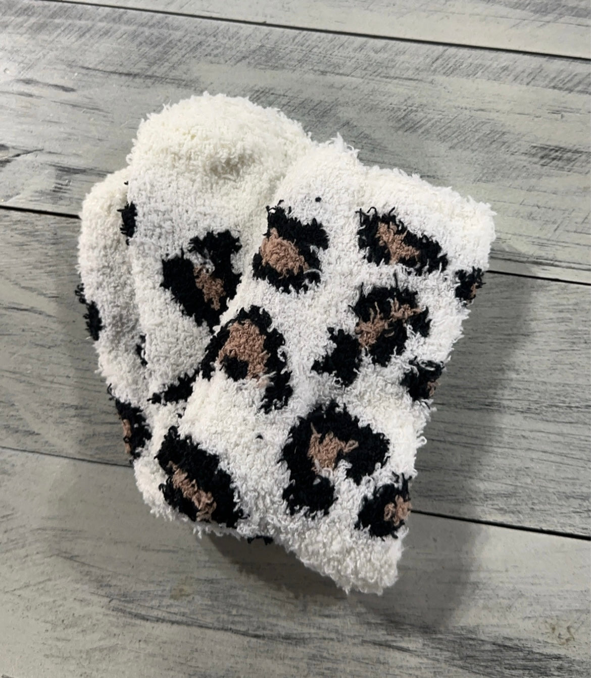 Animal Print Plush Fuzzy Socks