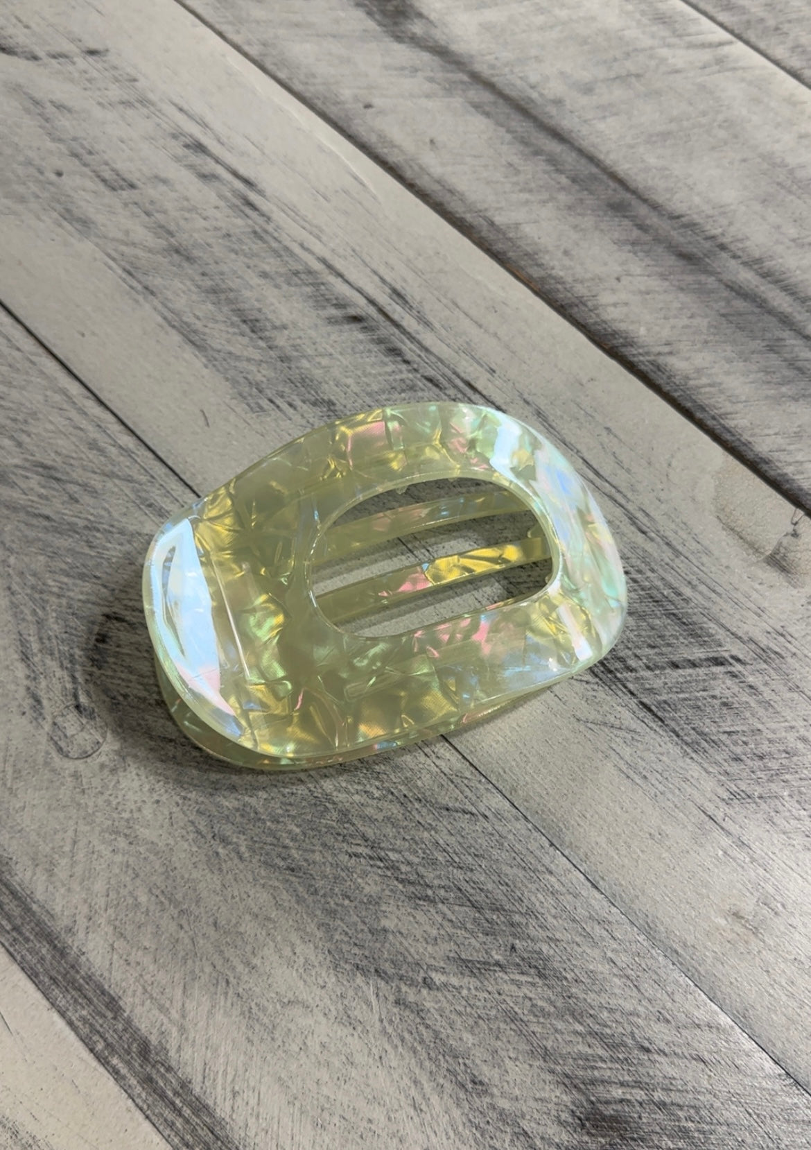 Iridescent Flat Curved Hair Clip