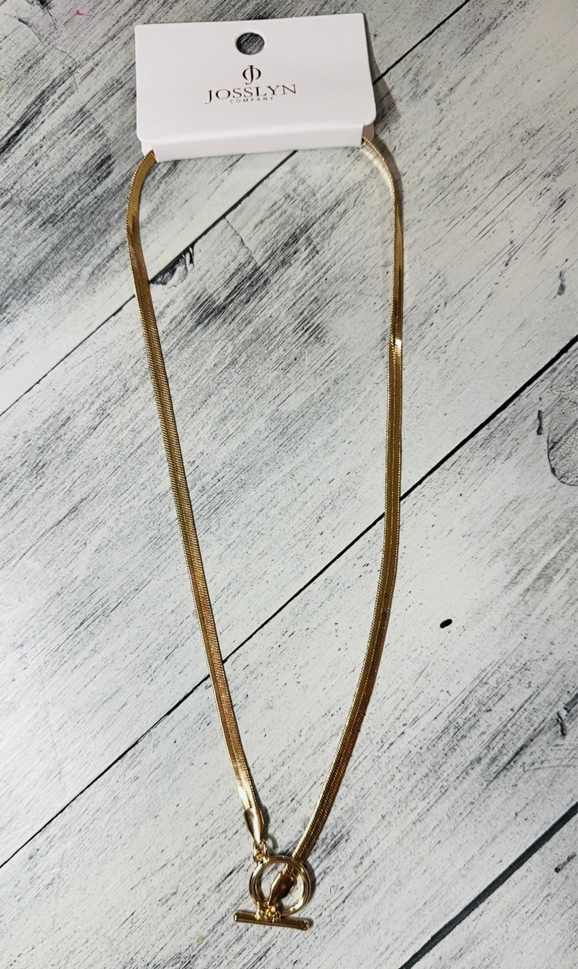 Gold Snake Chain Toggle Necklace
