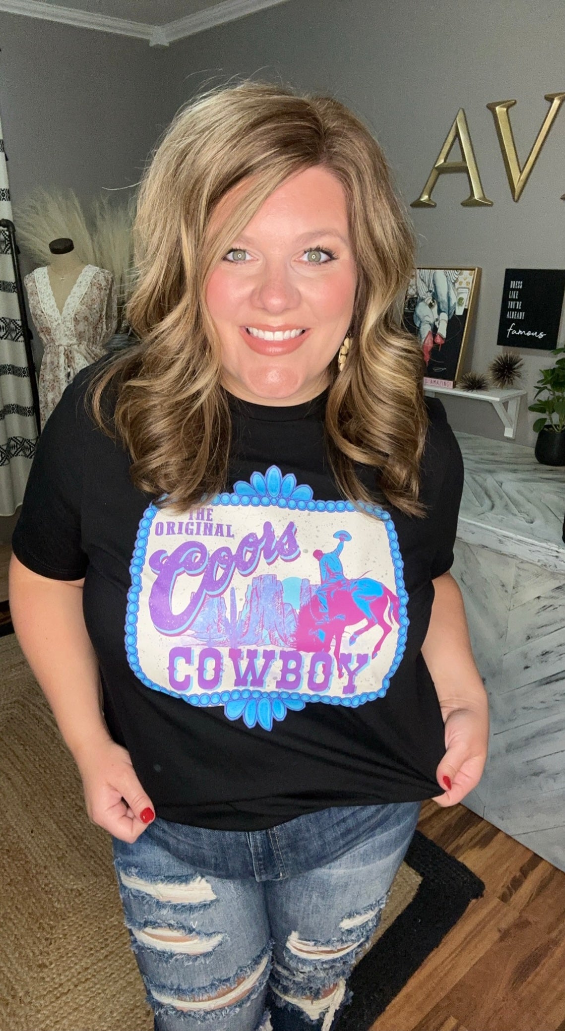 Black Coors Cowboy Graphic Tee