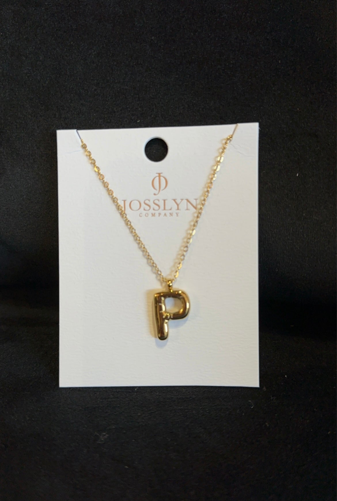 Gold Bubble Balloon Initial Necklace