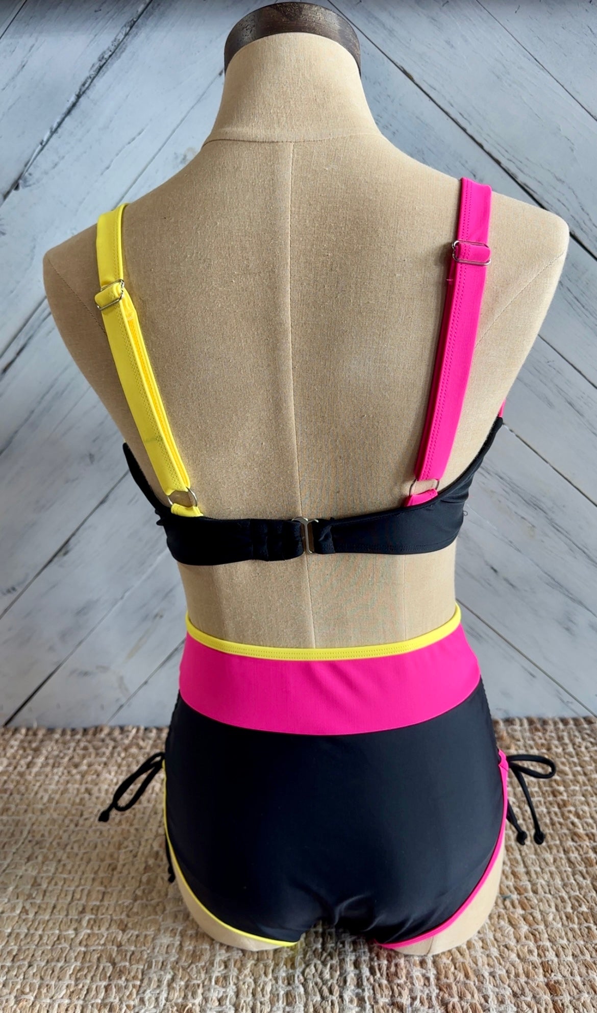 Black & Neon Bikini Set