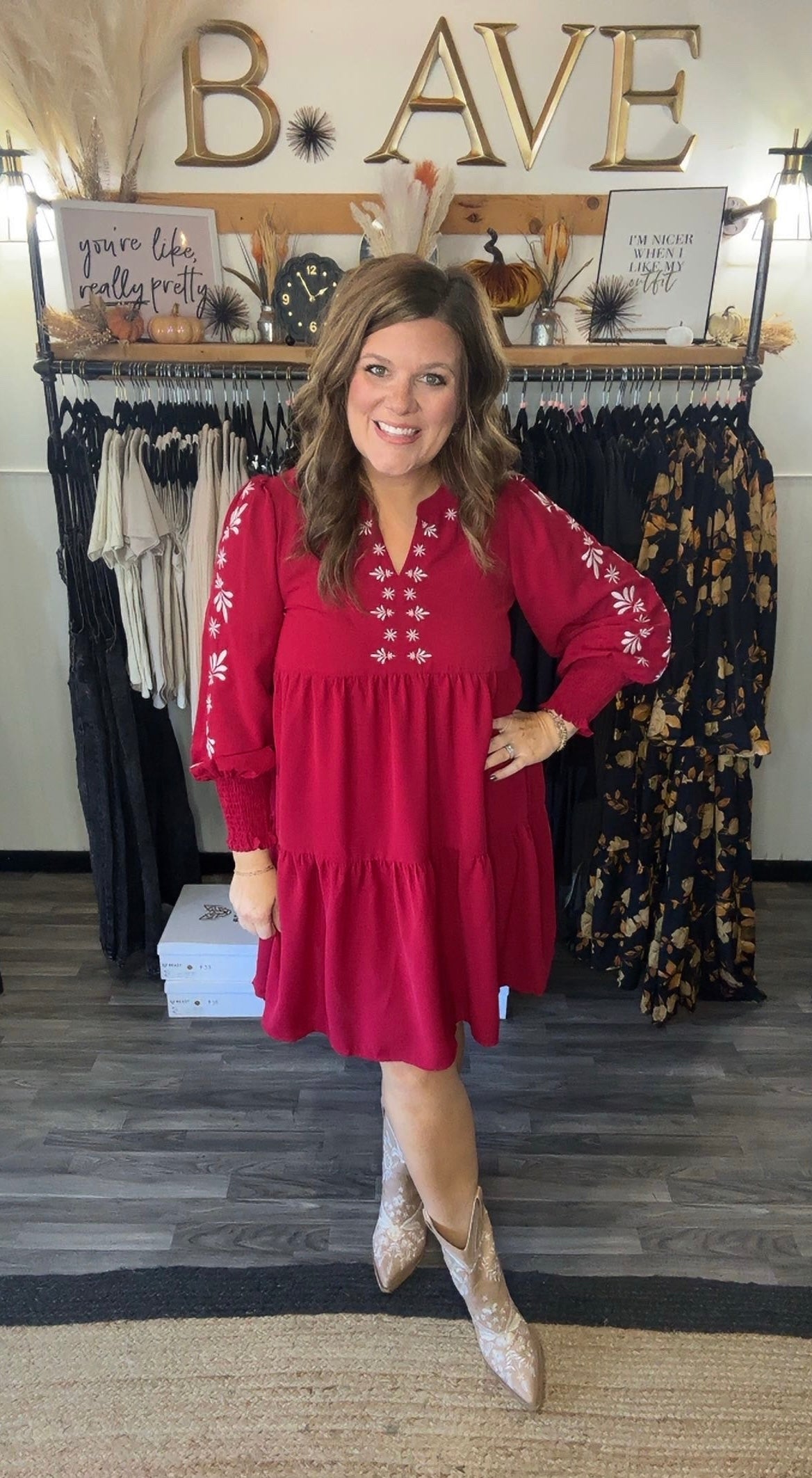Crimson Baby Doll Dress