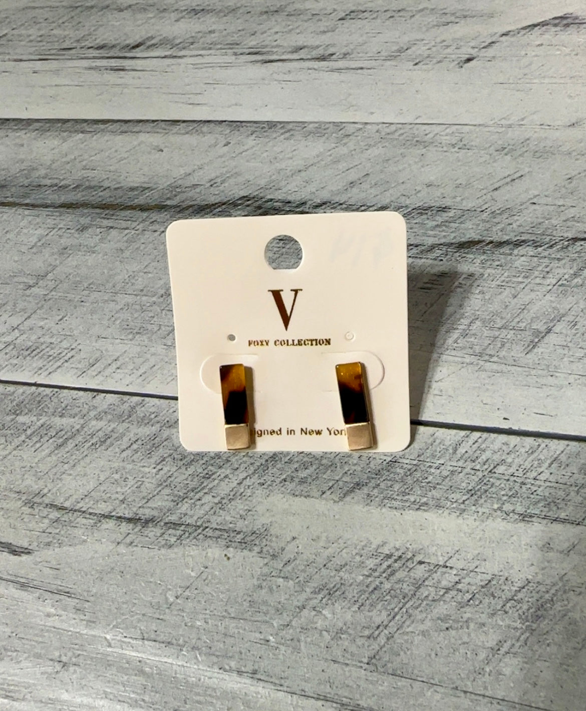 Tortoise & Gold Stud Earrings