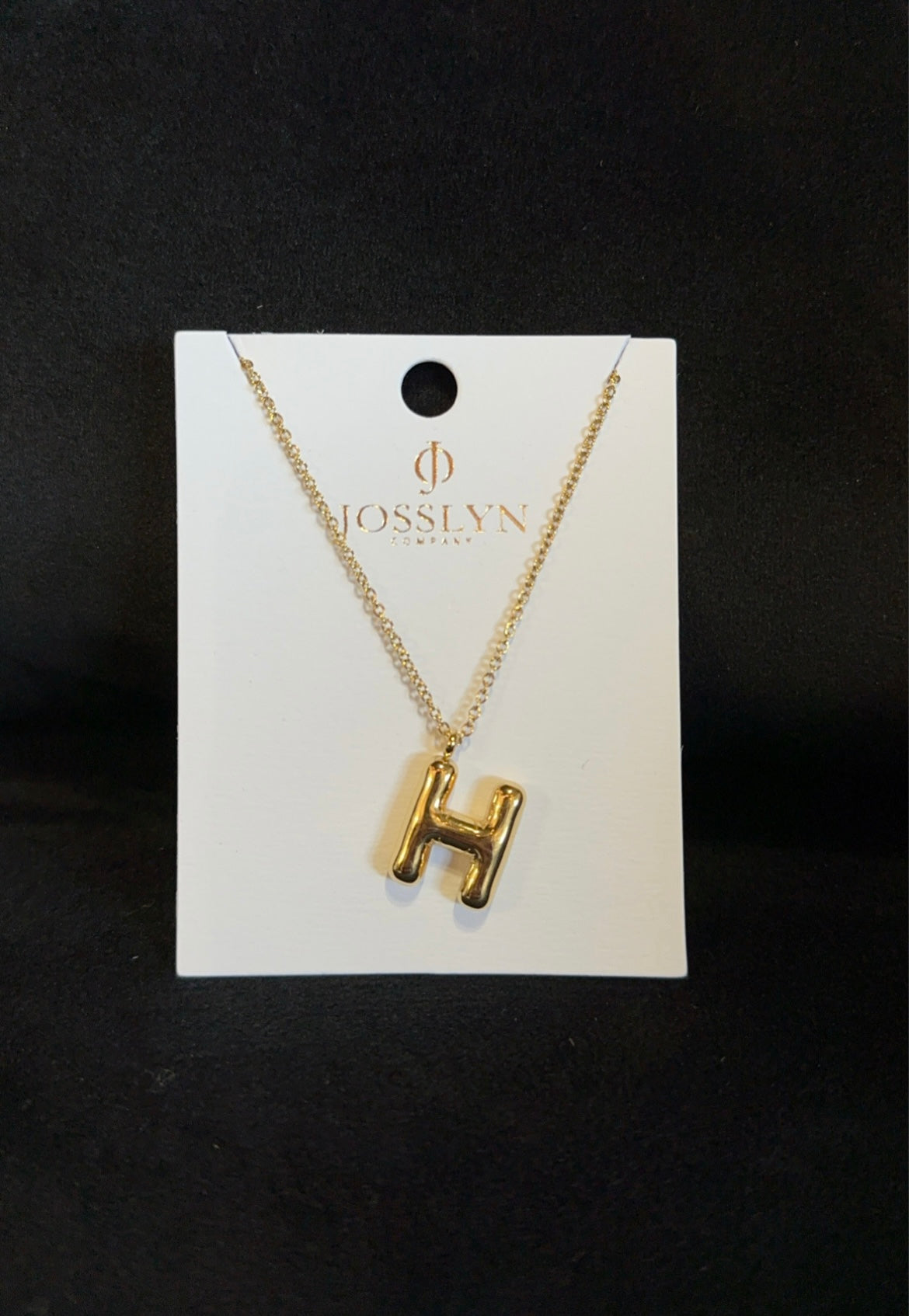 Gold Bubble Balloon Initial Necklace