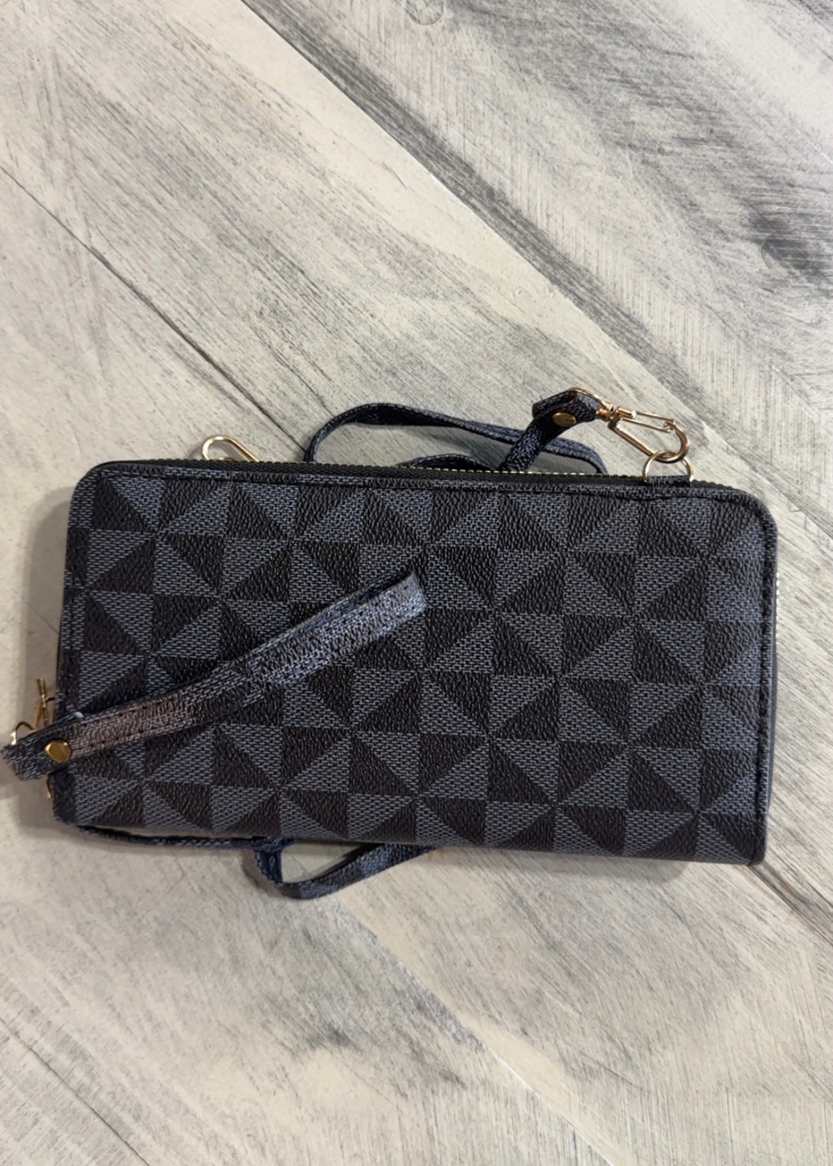 Checkered 2 in 1 Wallet Crossbody Clutch