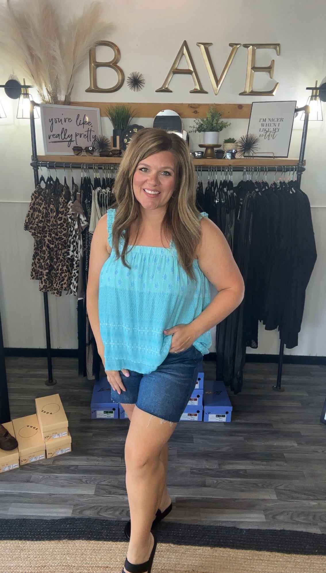 Aqua Blue Boho Tank