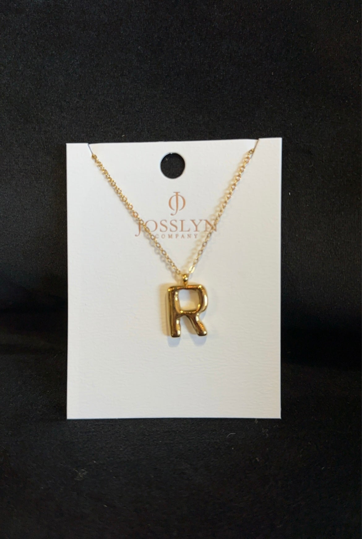 Gold Bubble Balloon Initial Necklace