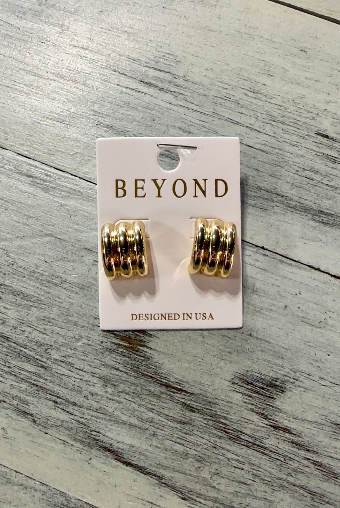 3 Row Half Hoop Earrings