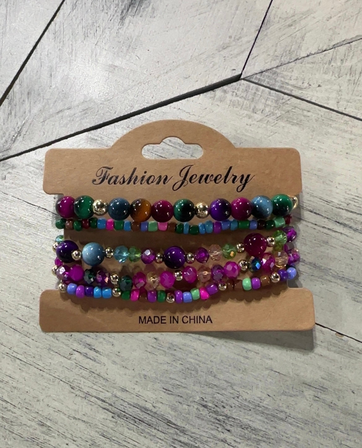 5 Layer Multi-Color Beaded Stretch Bracelet Set