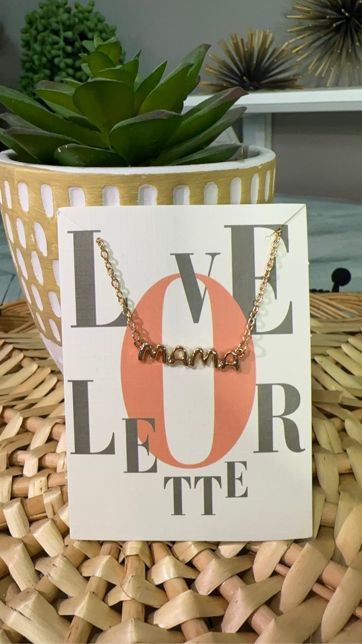 Balloon Letter Mama Necklace