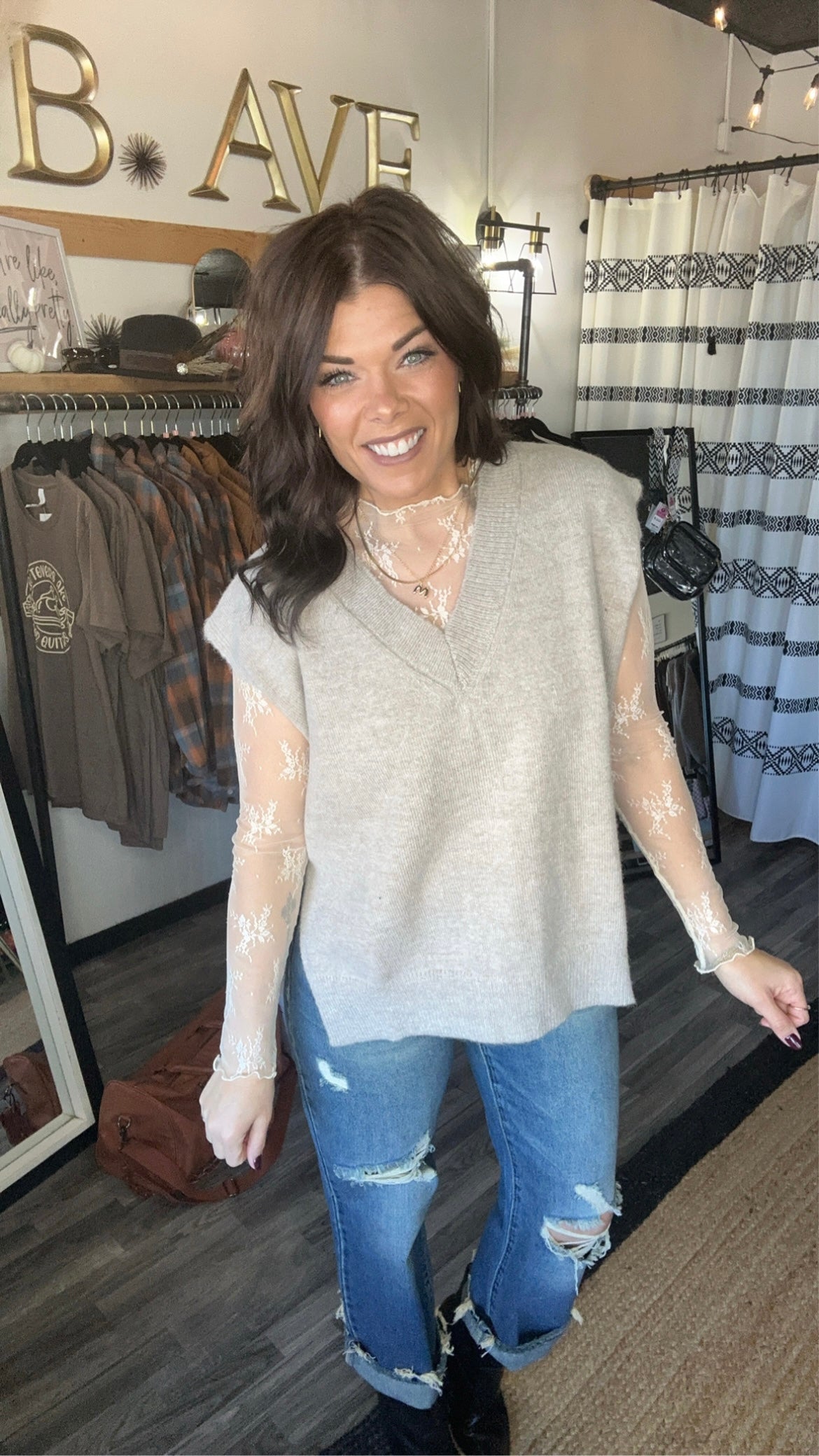 Ivory Lace Layering Top