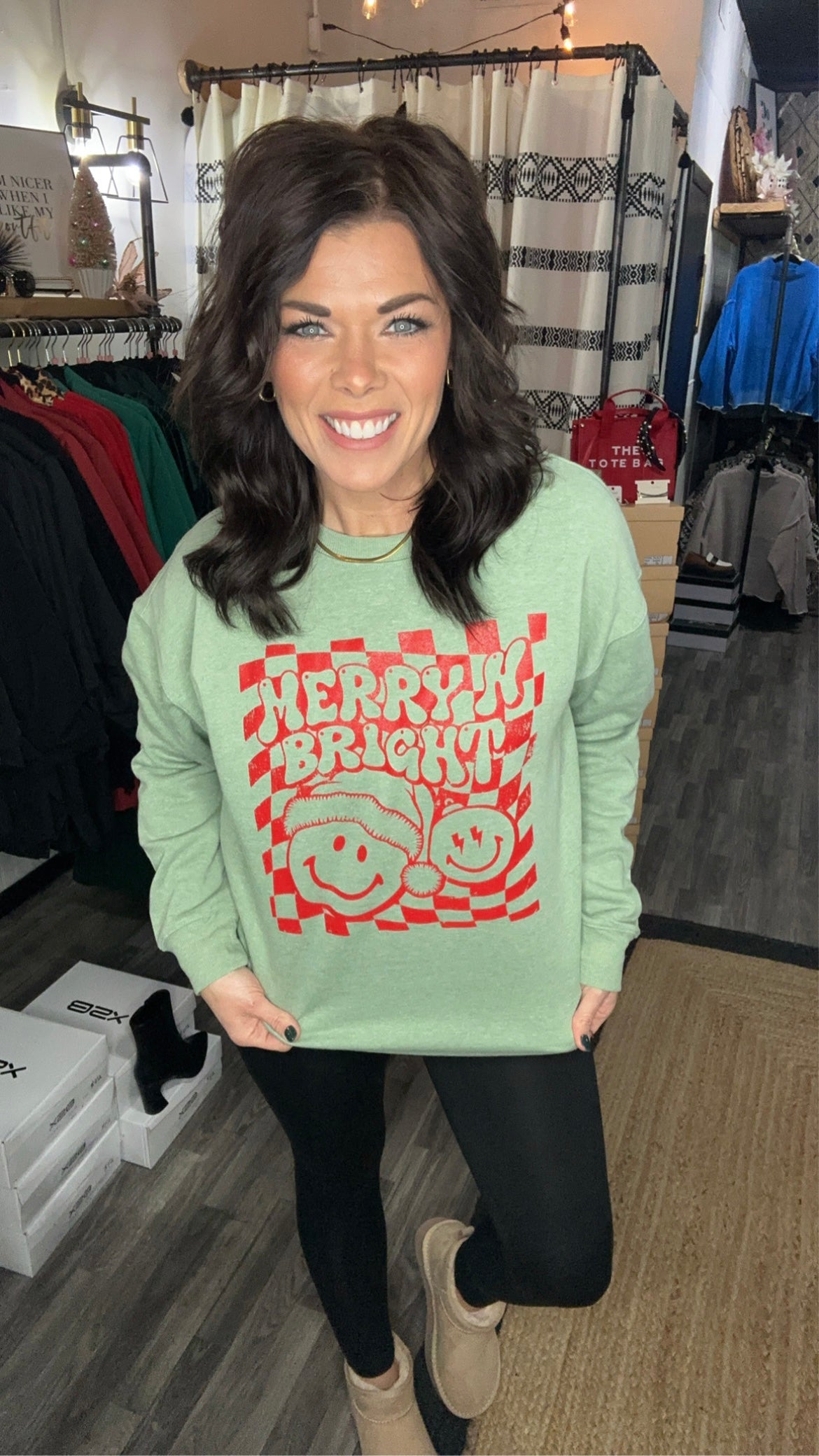 Wintergreen Merry N Bright Smiley Sweatshirt