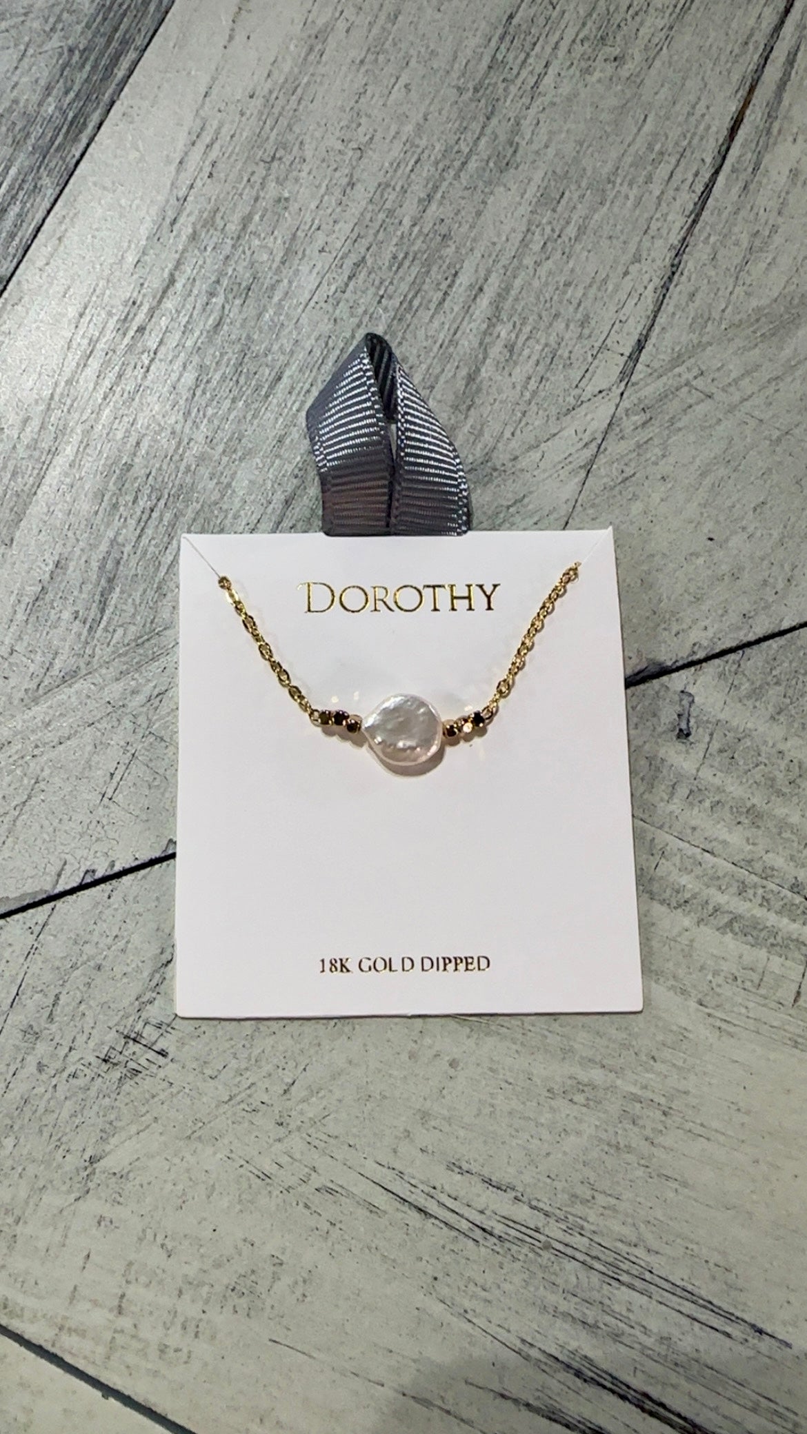 Gold & Round Pearl Accent Necklace
