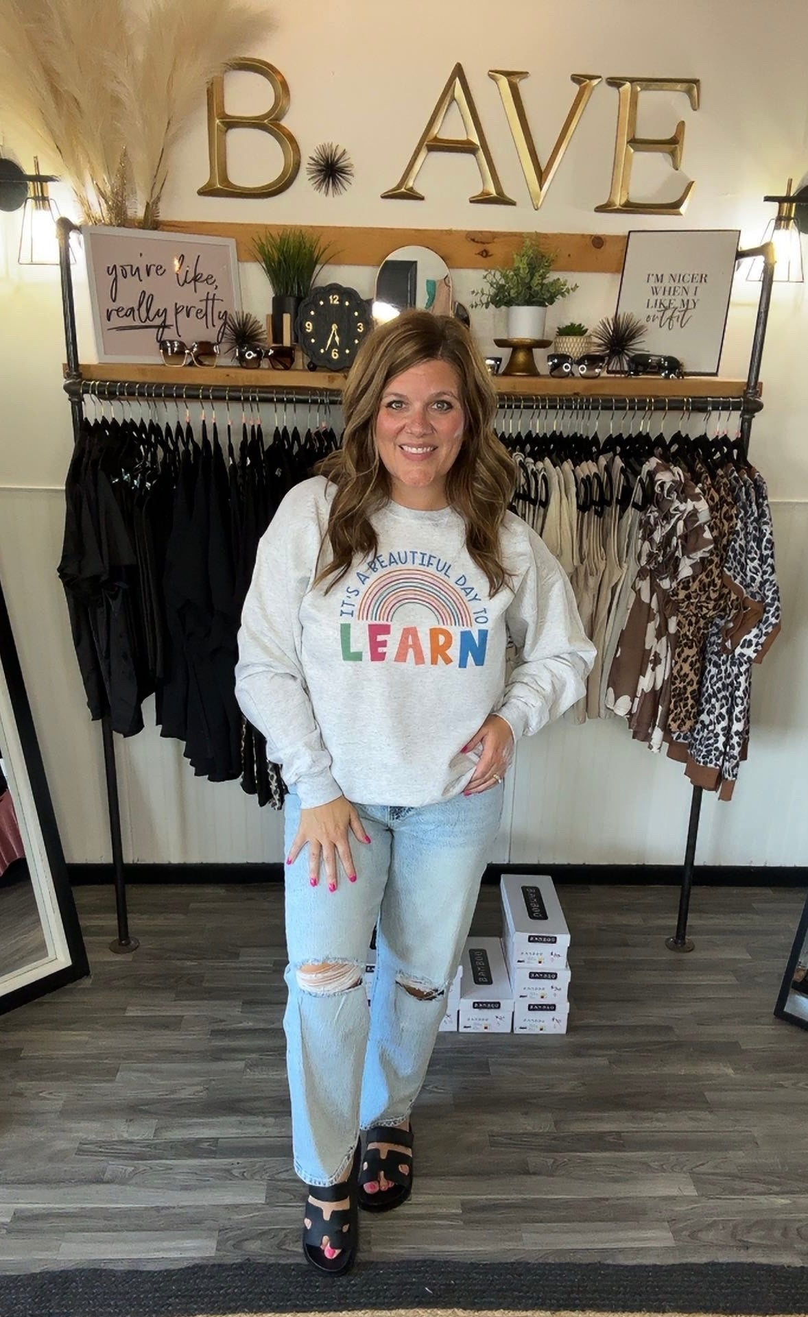 It's A Beautiful Day to Learn Graphic Sweatshirt